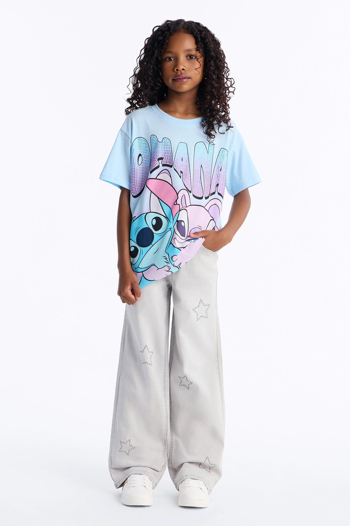 Mini Looking On The Bright Side Wide Leg Jeans - Grey image 1