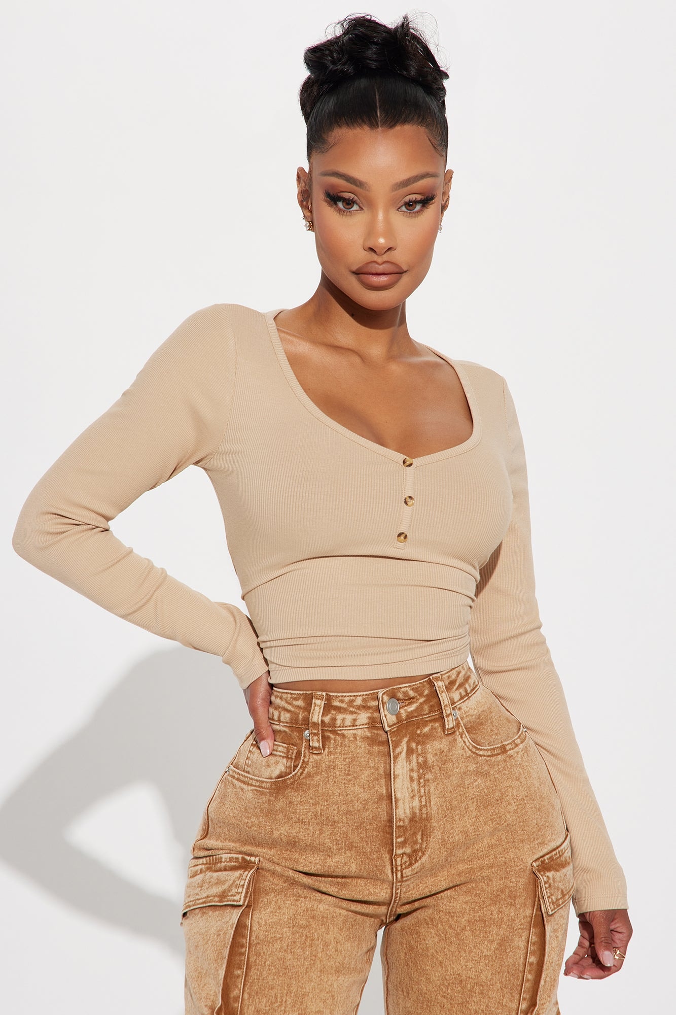 Ryder Ribbed Top - Sand image 1