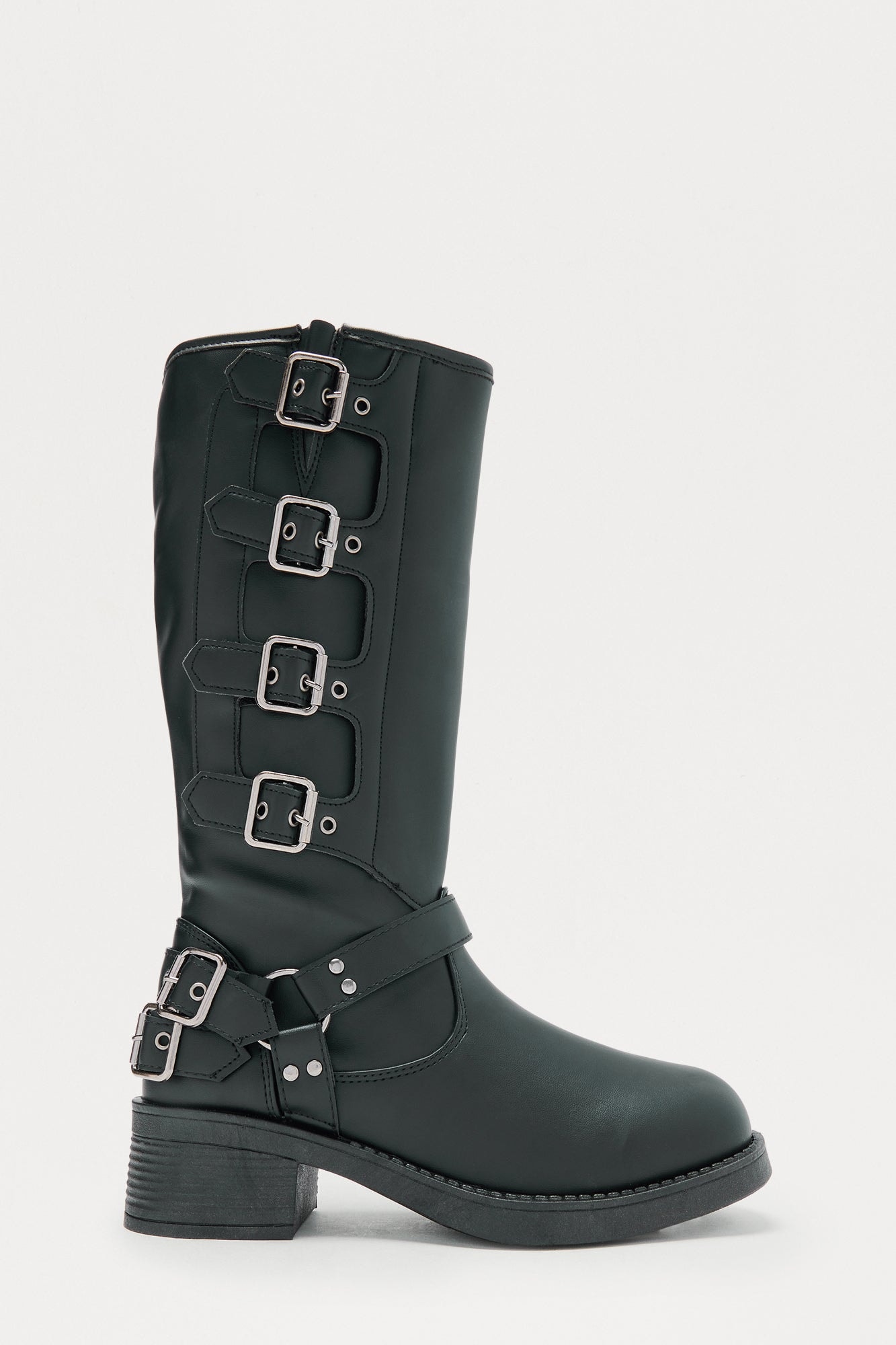 Alden Buckle Knee High Boots - Black image 1