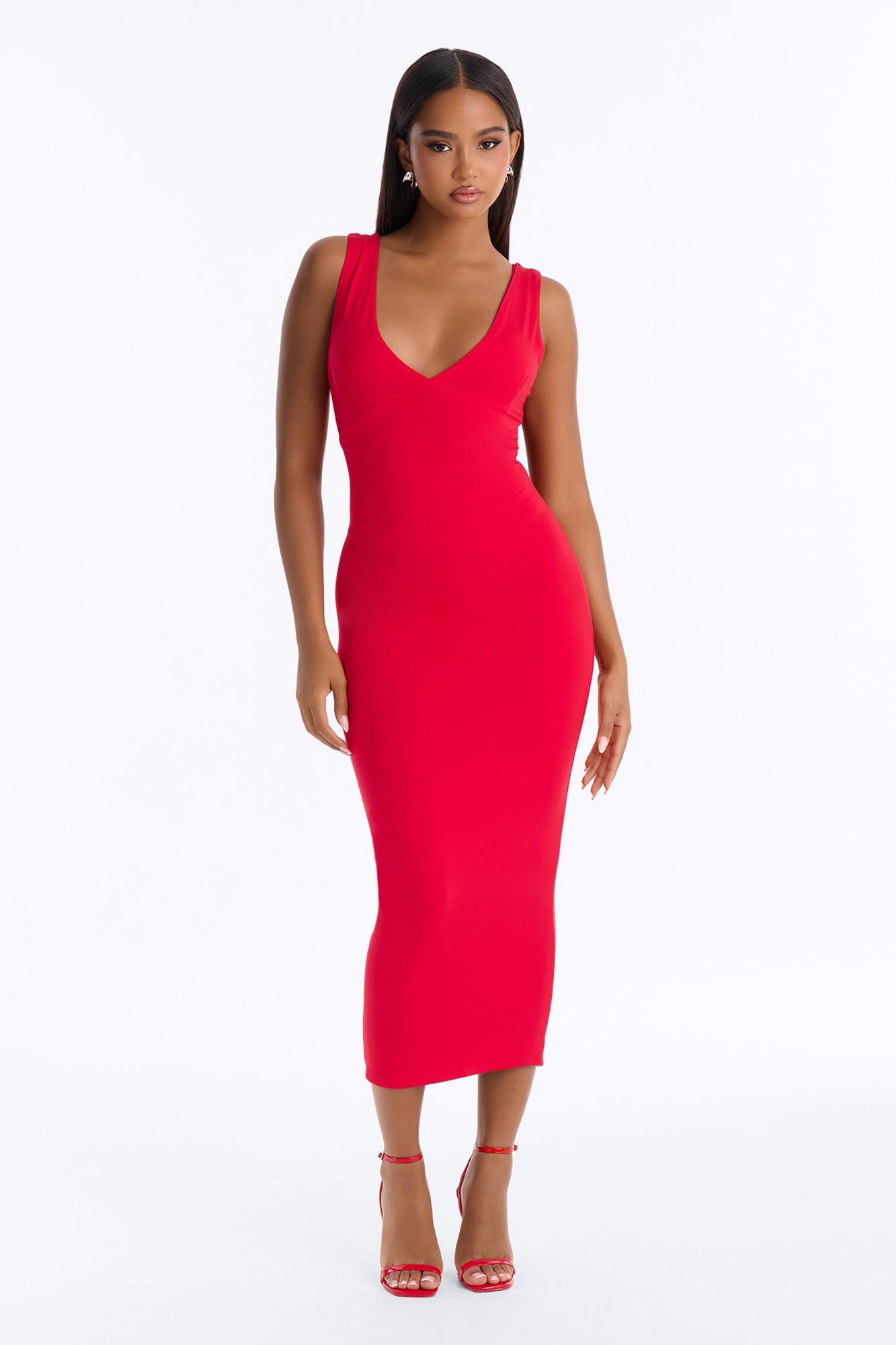 Jordan Premium Modal Midi Dress - Red image 1