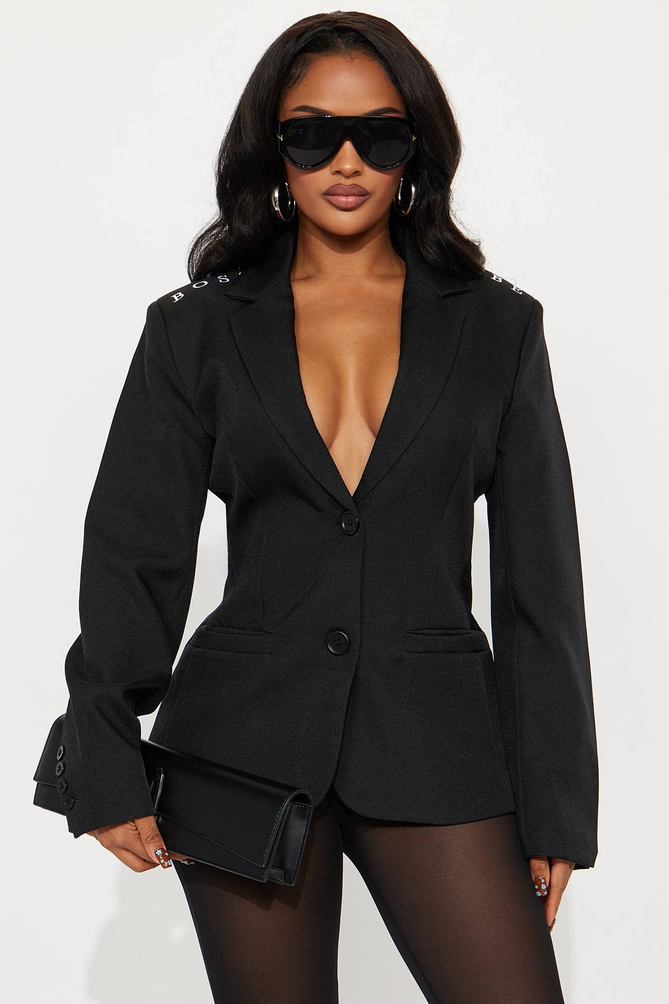 Boss Babe Fitted Blazer - Black image 1