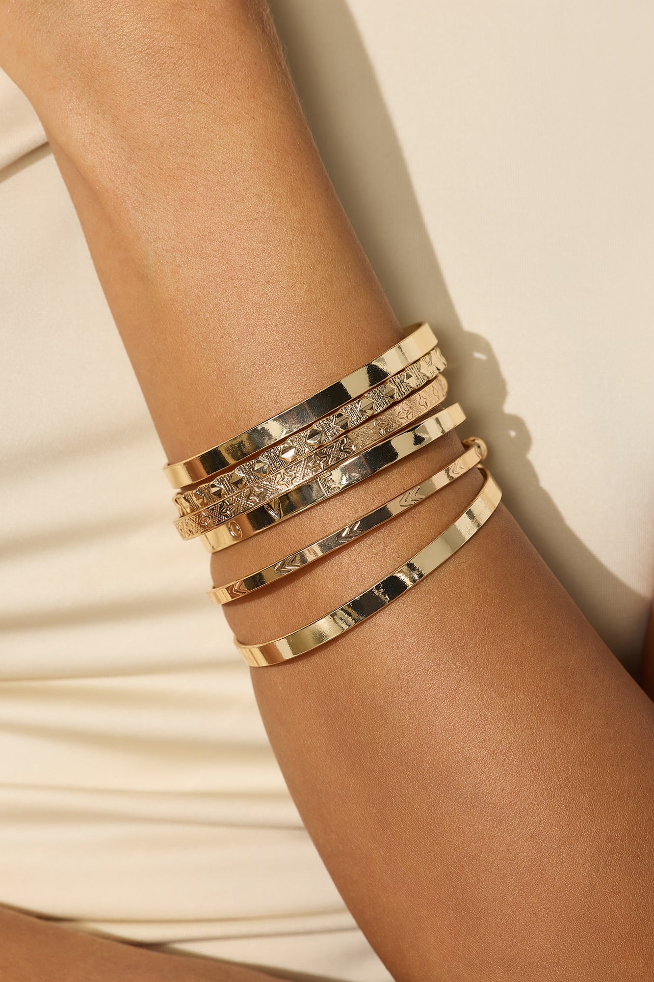 Anything For Love 6 Piece Bangle Set - Gold image 1