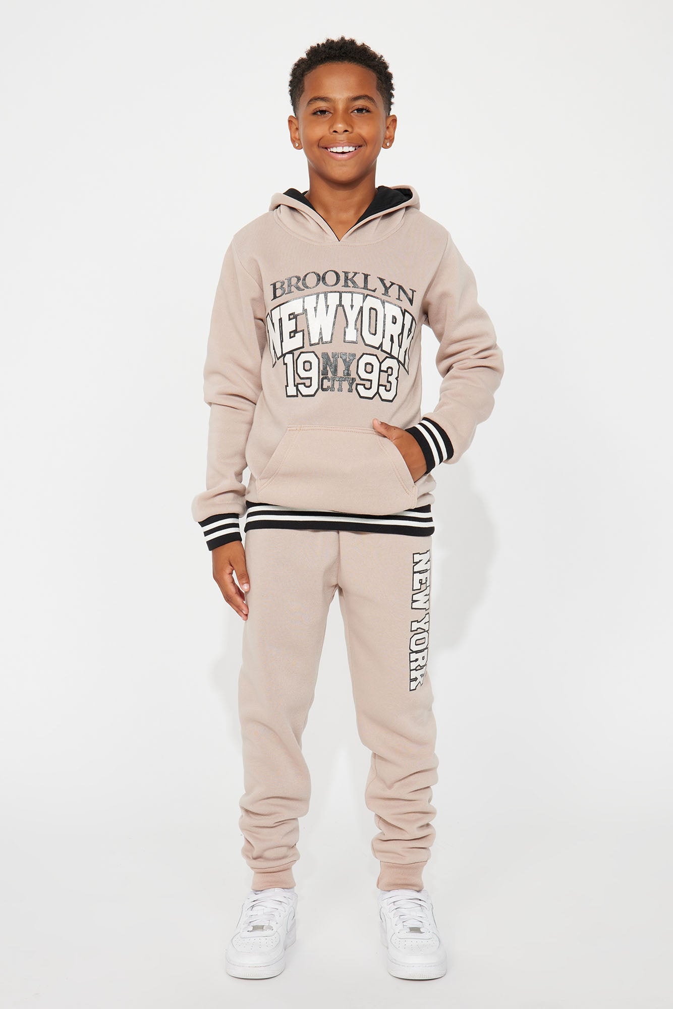 Mini NYC 93 Fleece Set - Tan image 1