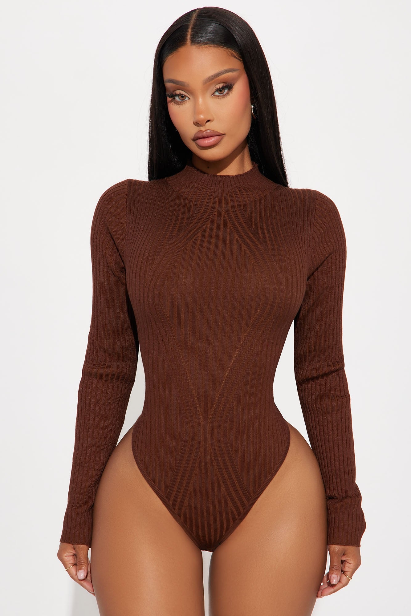 Marenna Sweater Bodysuit - Brown image 1