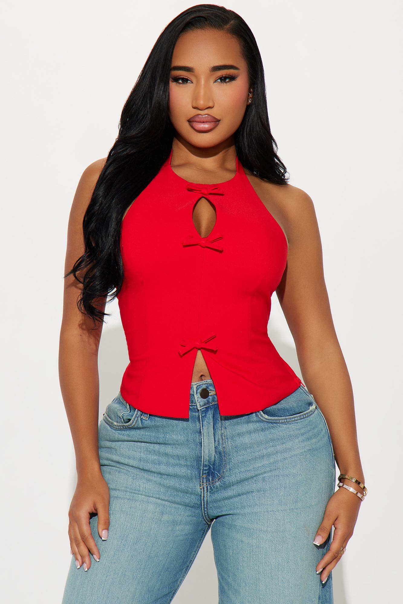 Girly Feels Bow Top - Red image 1