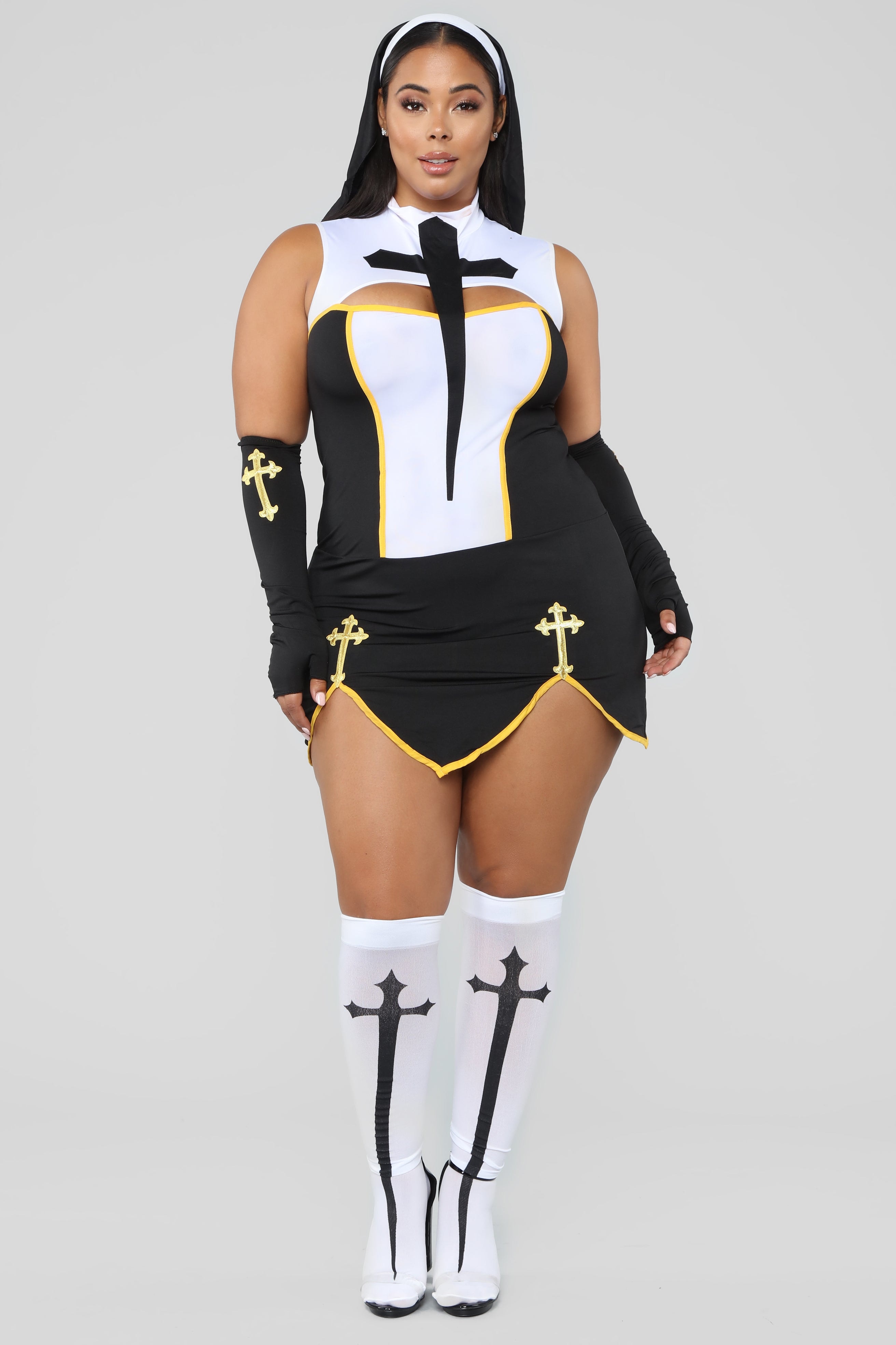 Bad Habits Nun 4 Piece Costume Set - Black/Combo image 1