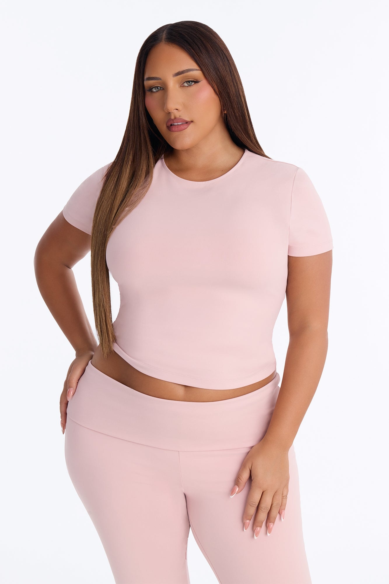 Myla Tricot Lounge Short Sleeve Top - Pink image 1