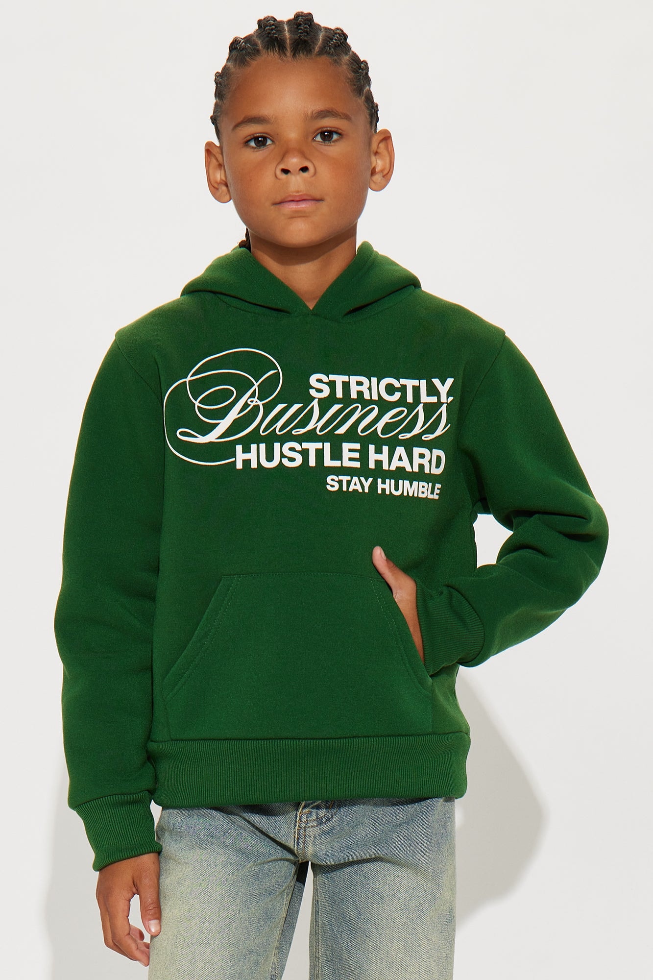 Mini Strictly Business Pullover Hoodie - Green image 1