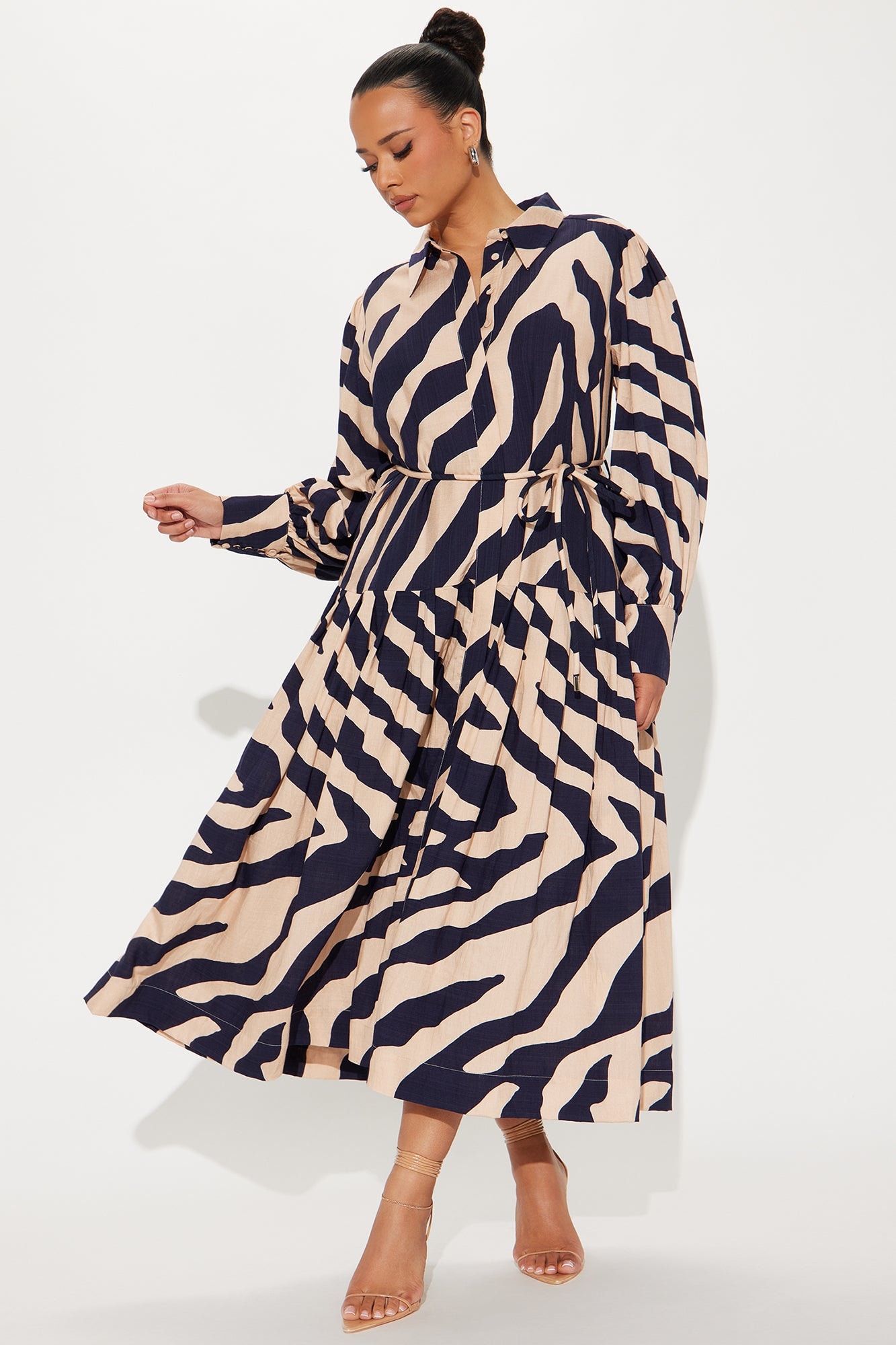 Marielos Maxi Shirt Dress - Nude/combo image 1