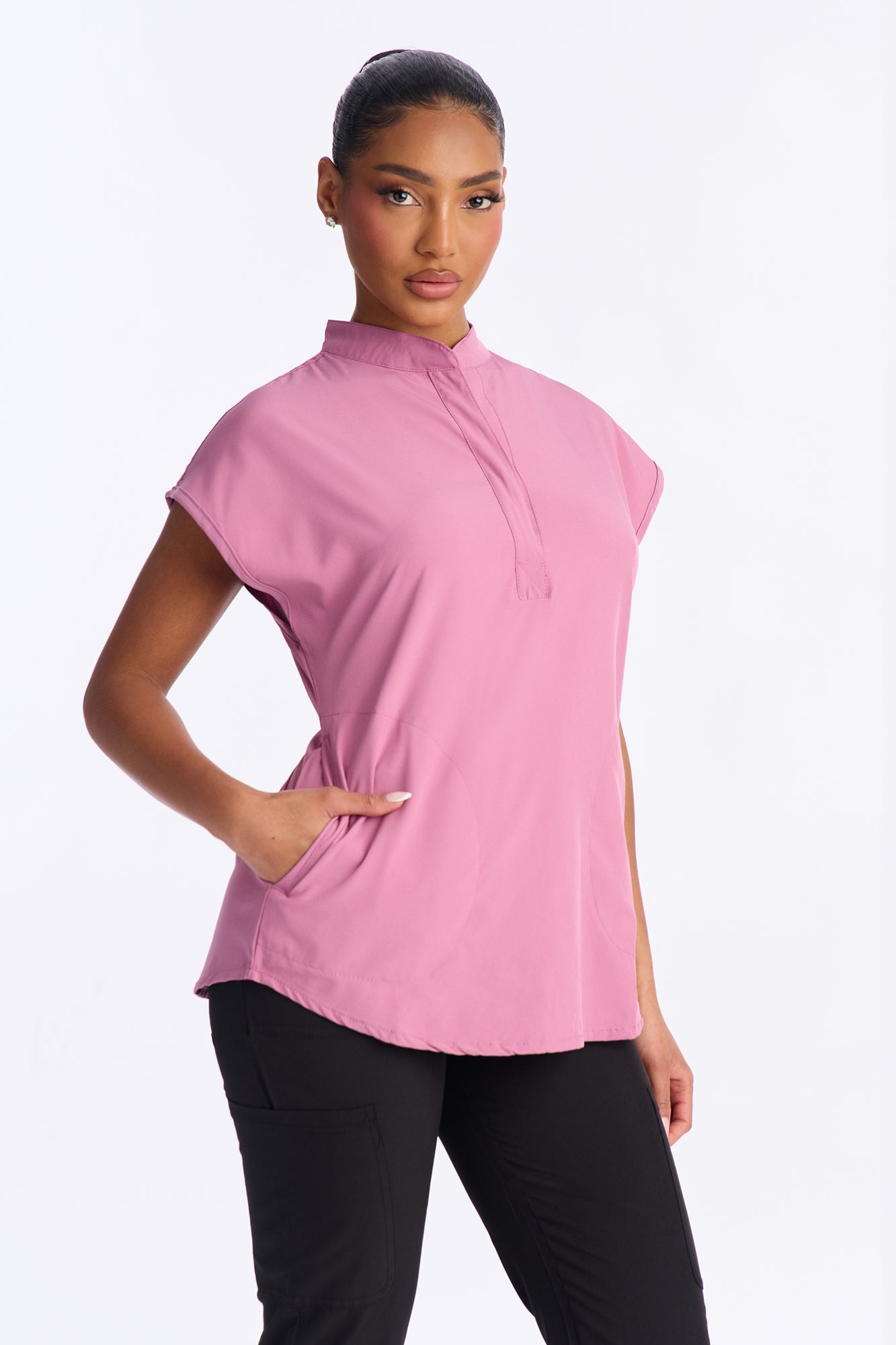Shift Happens Scrub Top - Mauve image 1