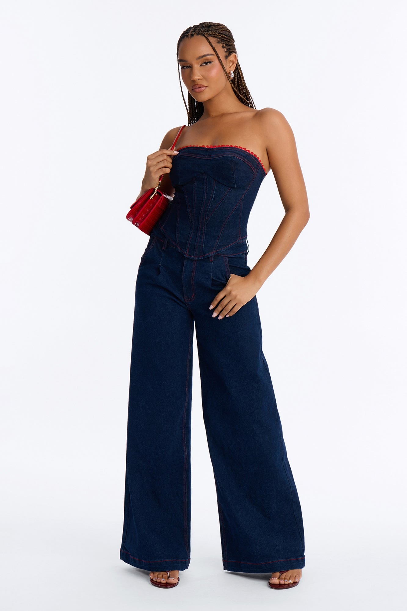 Hot Cherry Denim Pant Set - DarkWash image 1