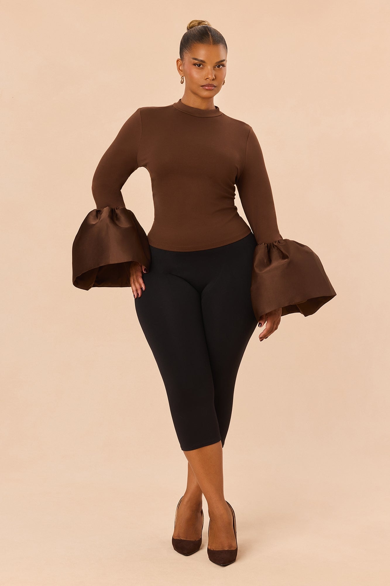Estelle Bell Sleeve Top - Chocolate image 1