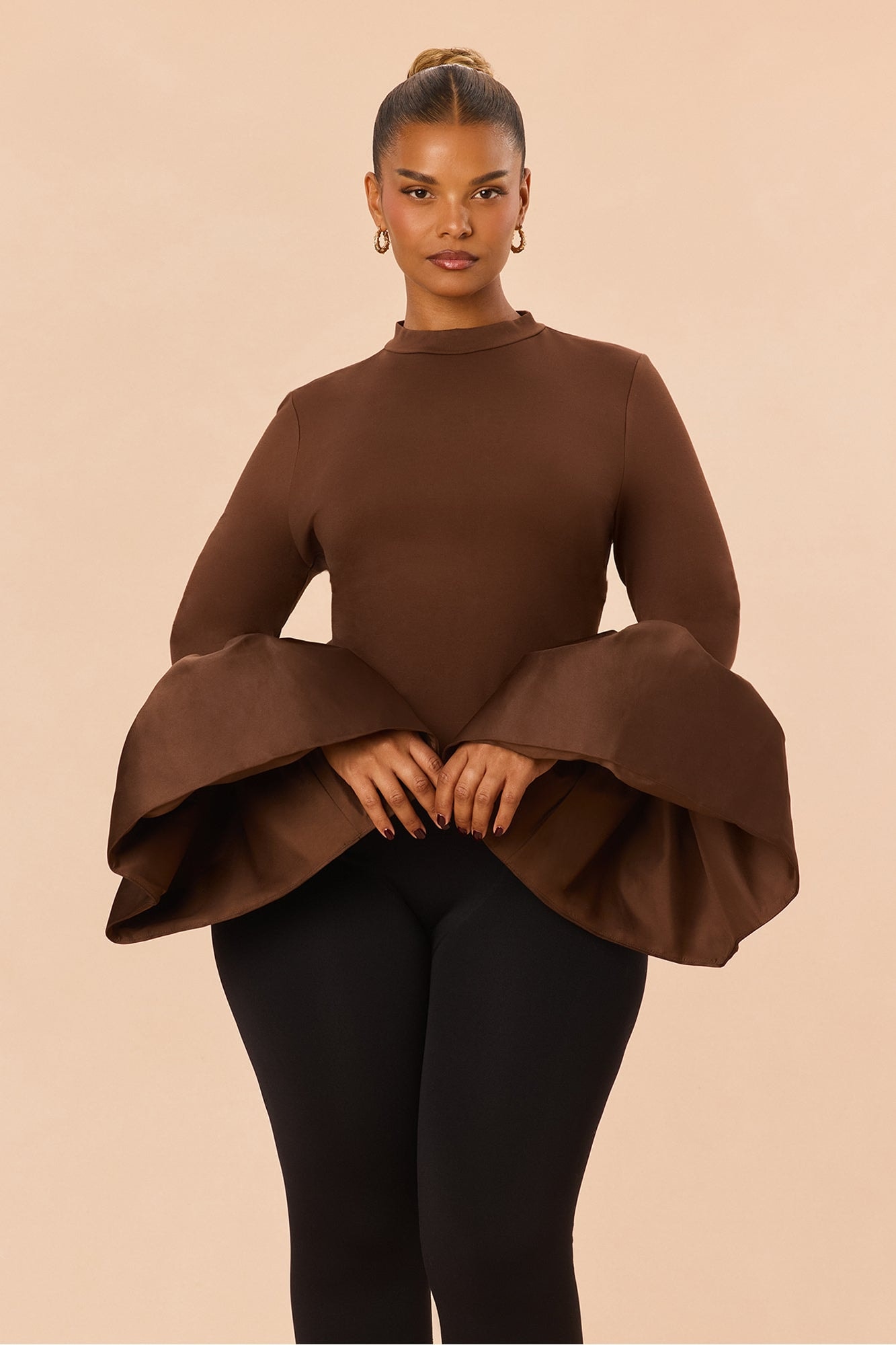Estelle Bell Sleeve Top - Chocolate alternate
