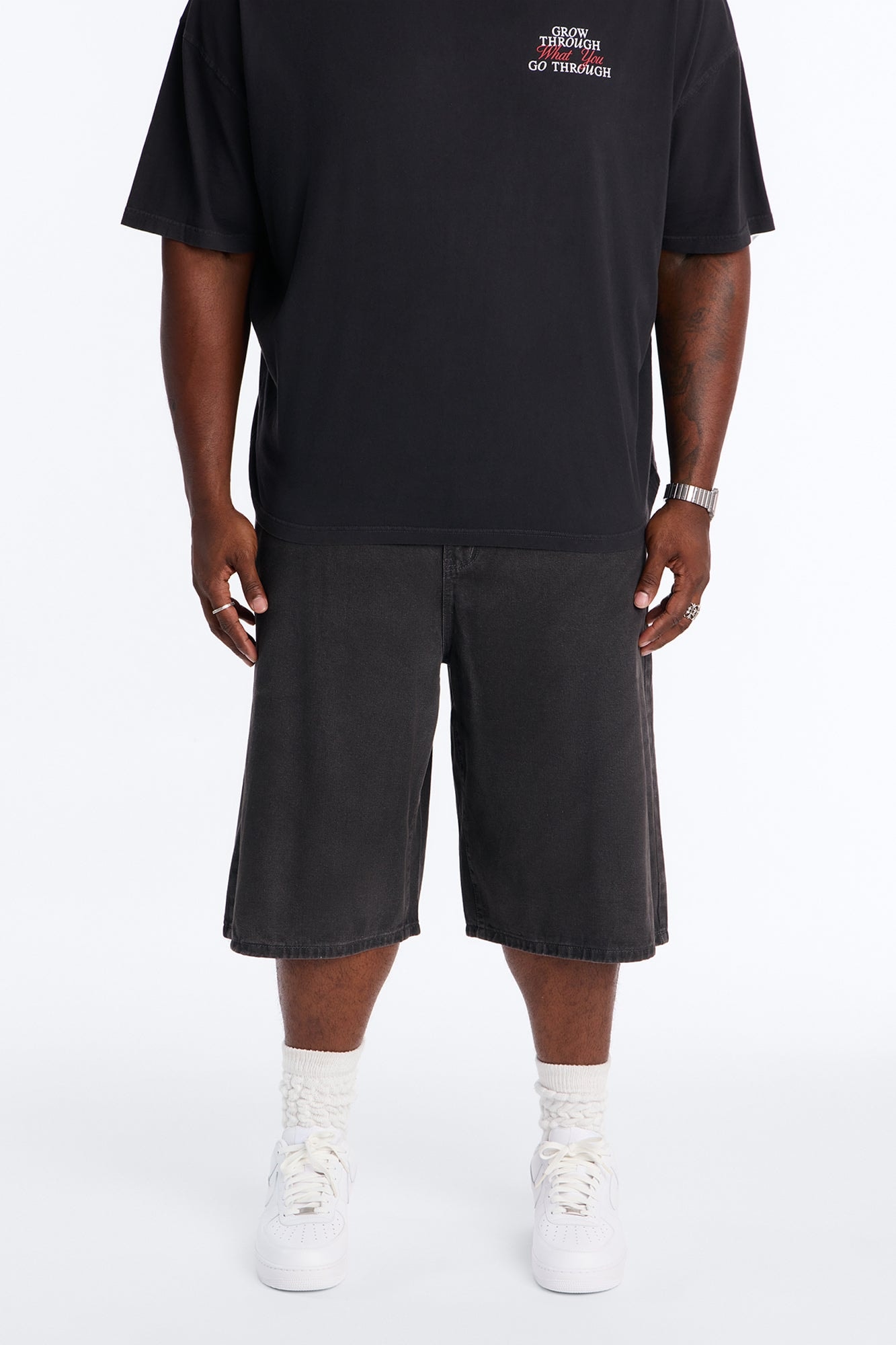 Sludge Slate Baggy Denim Short - Washed Black image 1