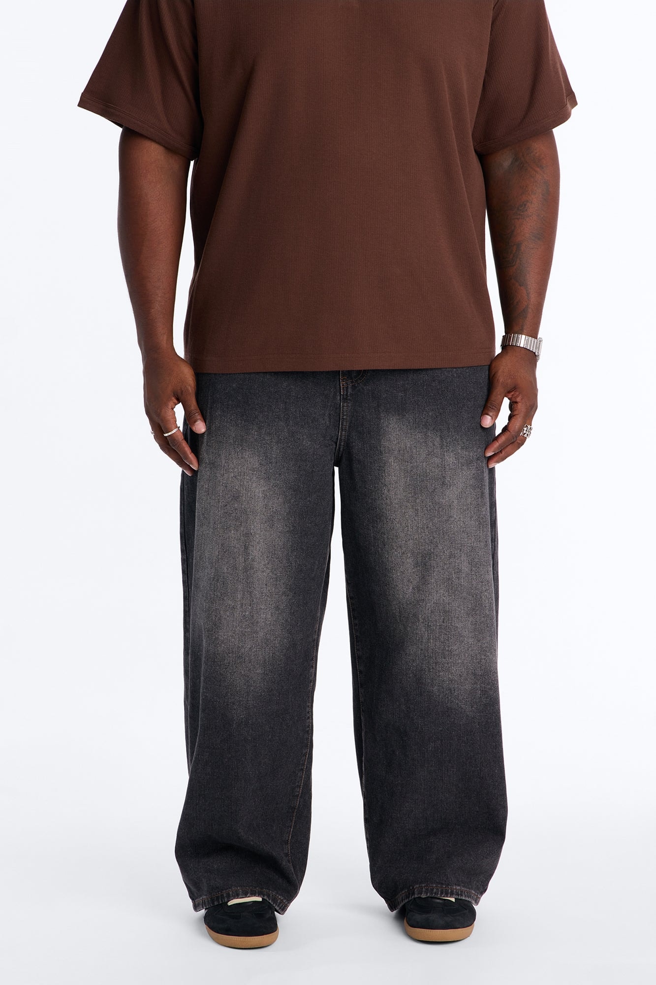 Smoke Vapor Baggy Jean - Dark Wash image 1