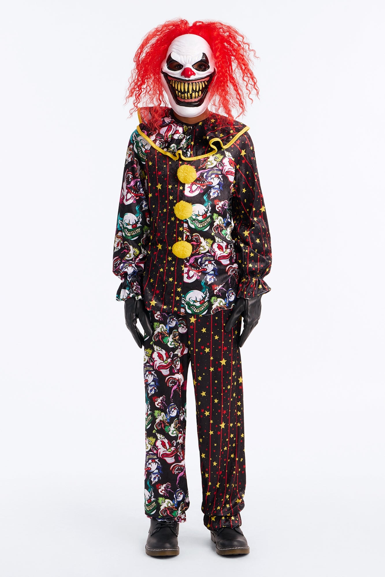 Mini Killer Smile Clown Costume - Black/combo image 1