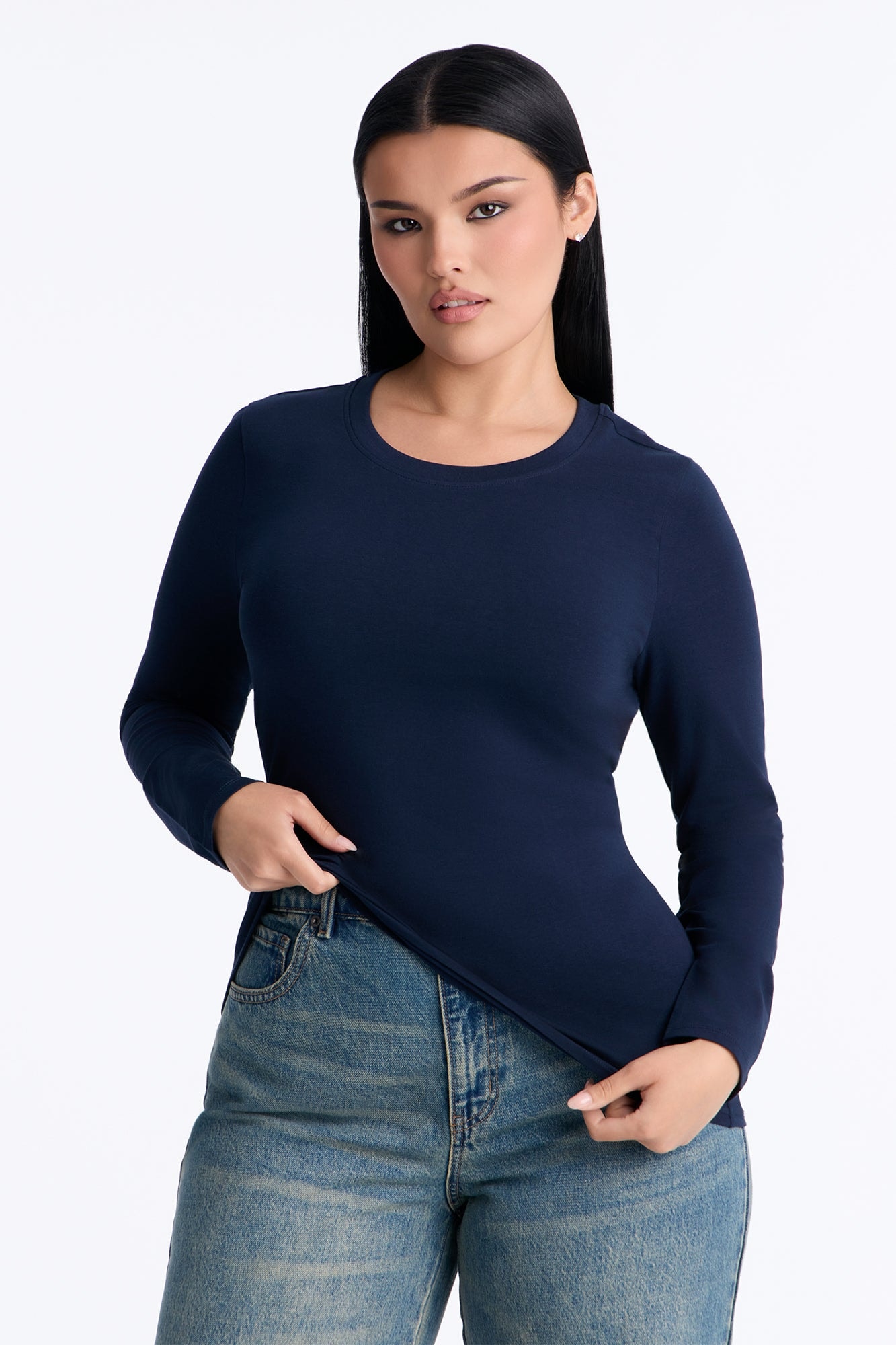 Sabrina Long Sleeve Tee - Navy image 1
