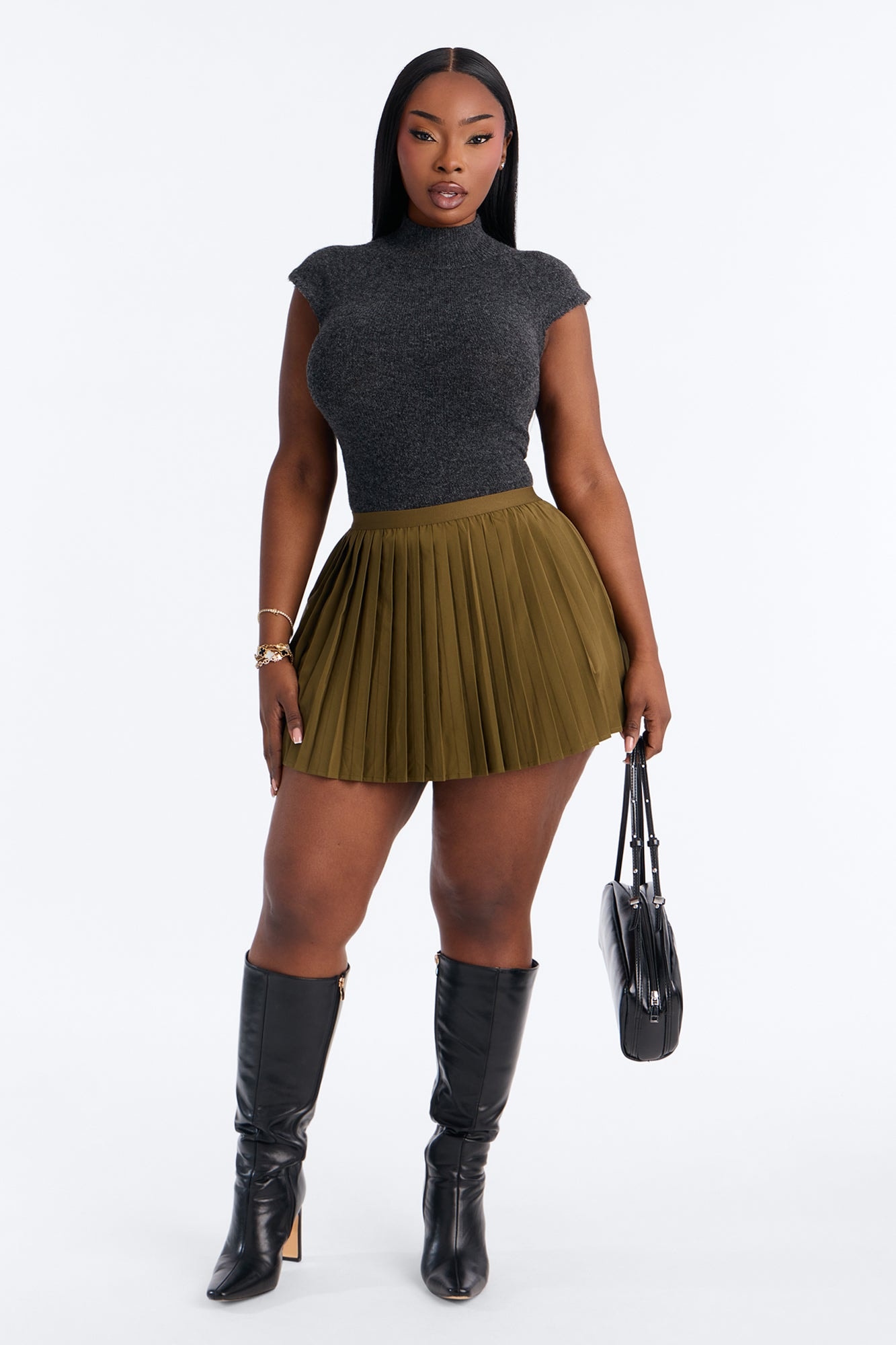 Sharon Pleated Skort - Olive image 1