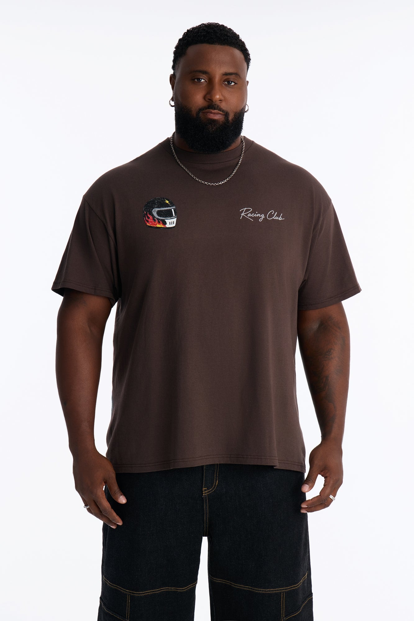 Driver Racing Club Oversized Short Sleeve Tee - Brown image 1