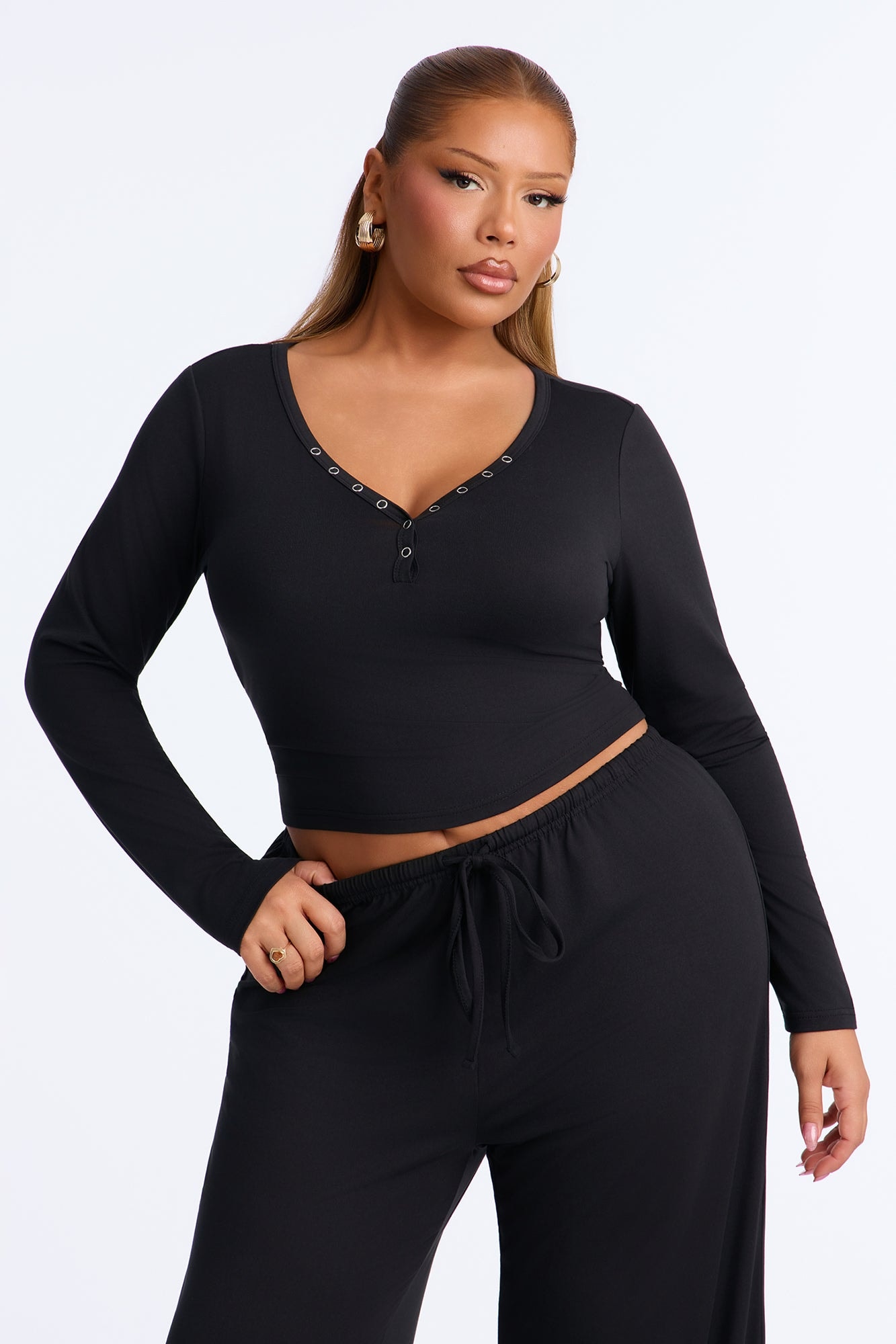 Lazy Morning Pant Set - Black alternate