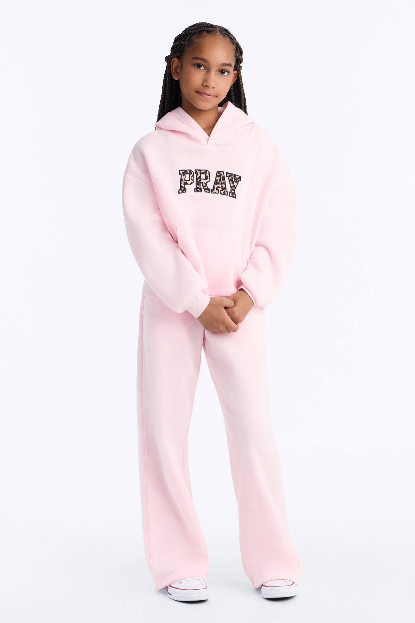 Mini Pray Wide Leg Pant Set - Light Pink image 1
