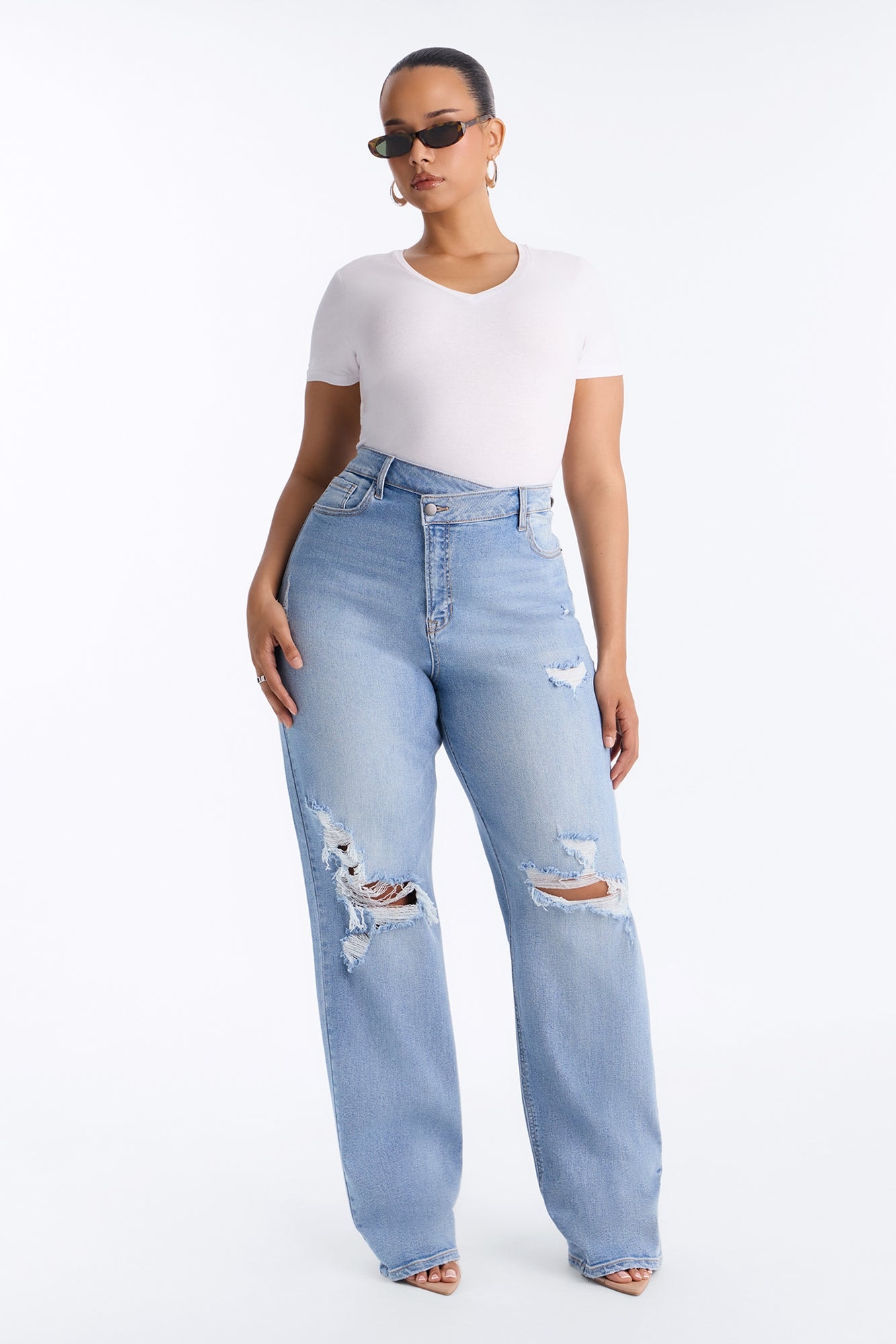 Tall Iconic Crossover Straight Leg Jeans - Light Wash image 1