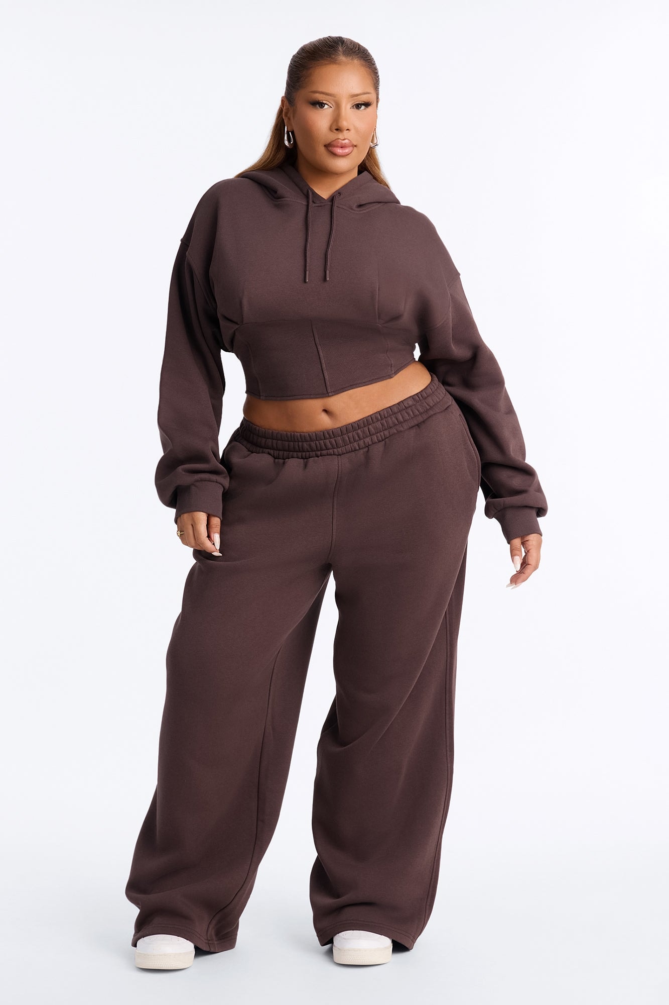 Locked In Fleece Pant Set - Chocolate image 1