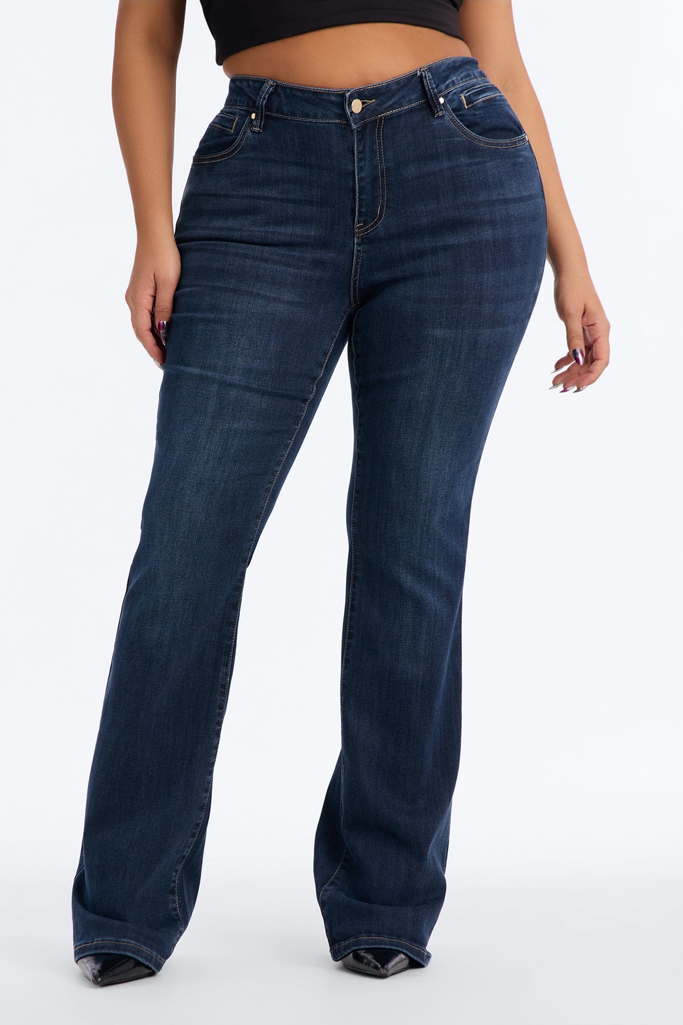 Premium Low Rise Bootcut Jeans - Dark Denim alternate