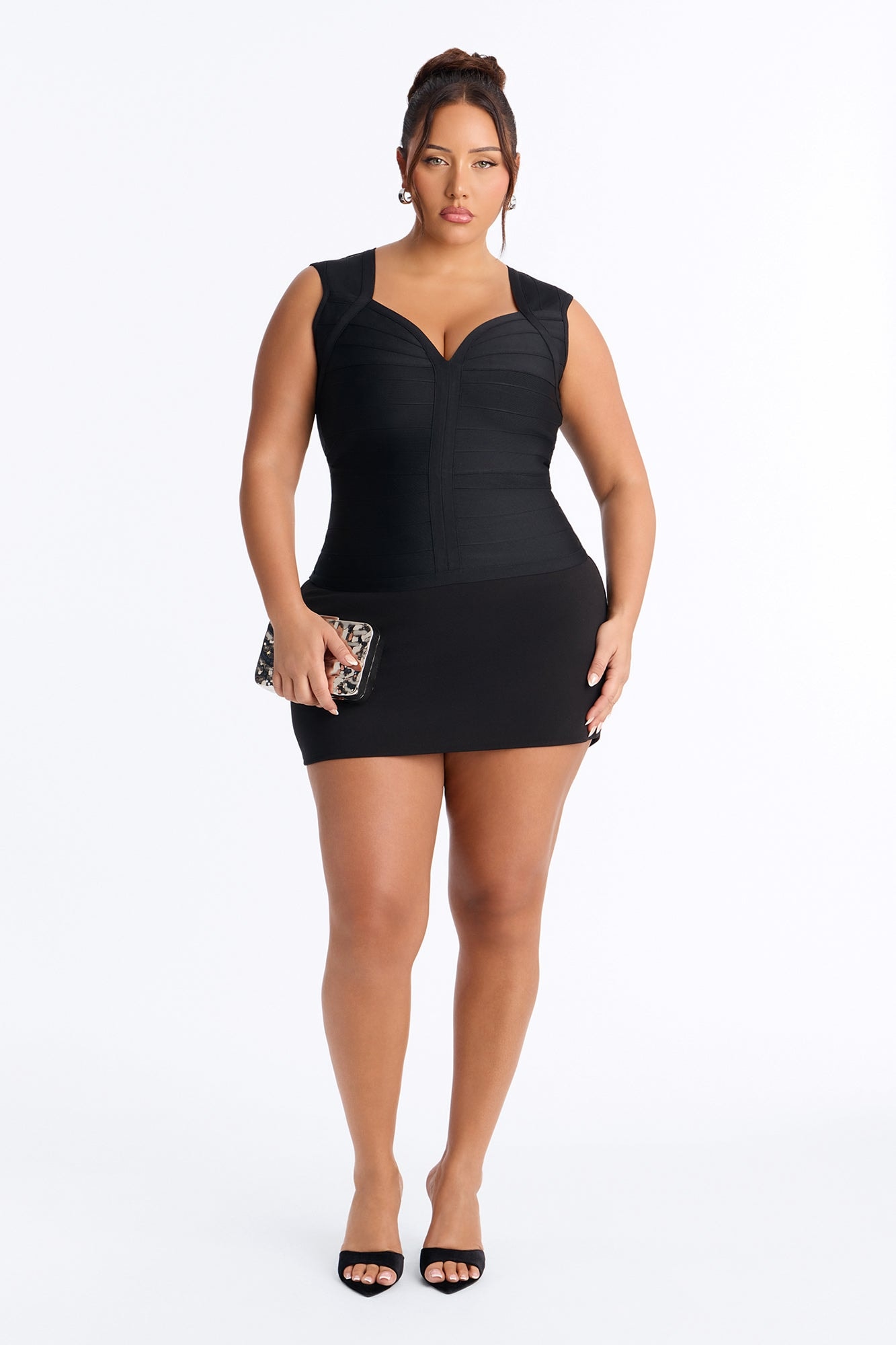 Blake Deep V Neck Bandage Sleeveless Top - Black image 1