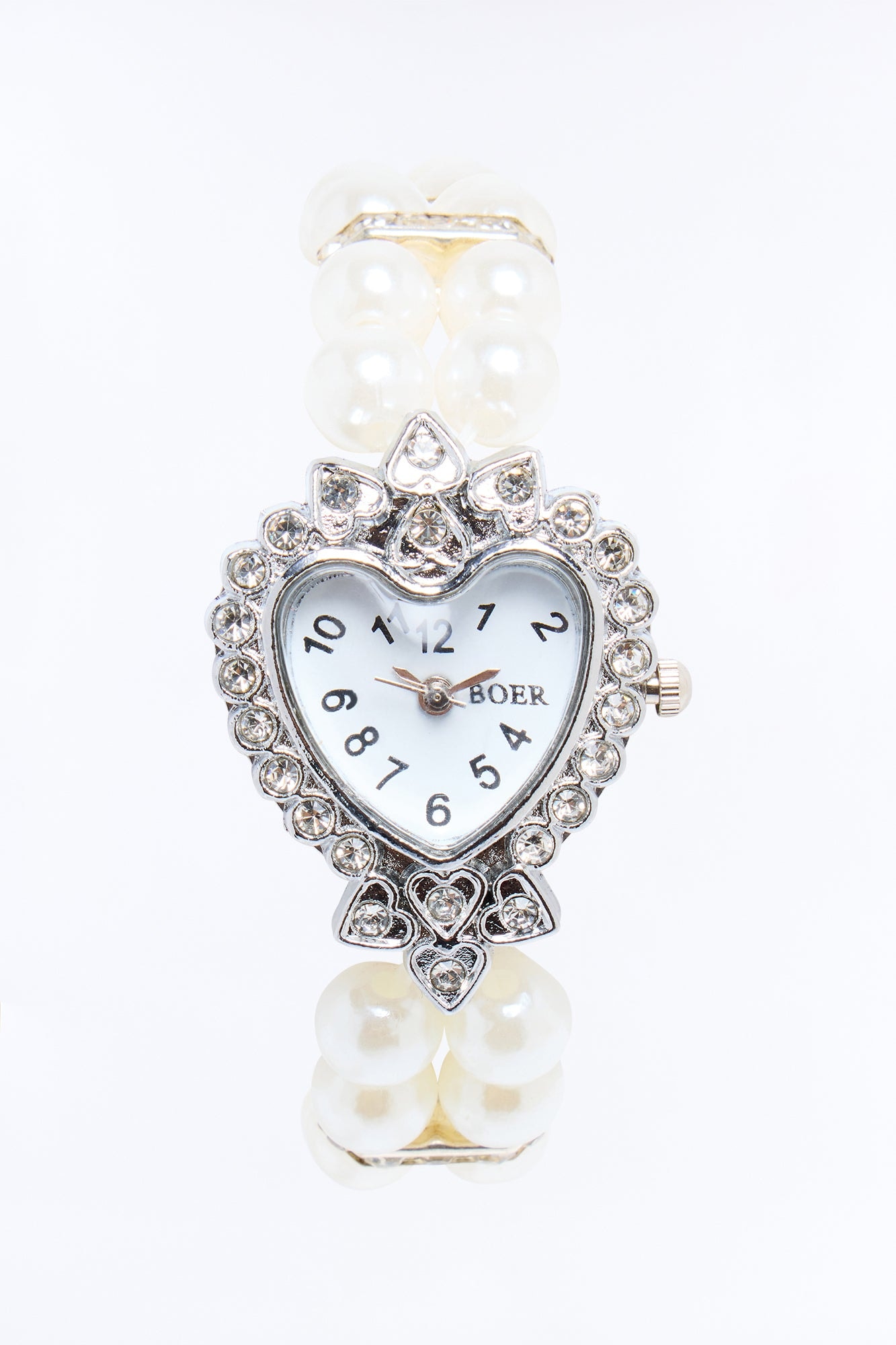 It's A Date Heart Watch - White/Silver image 1