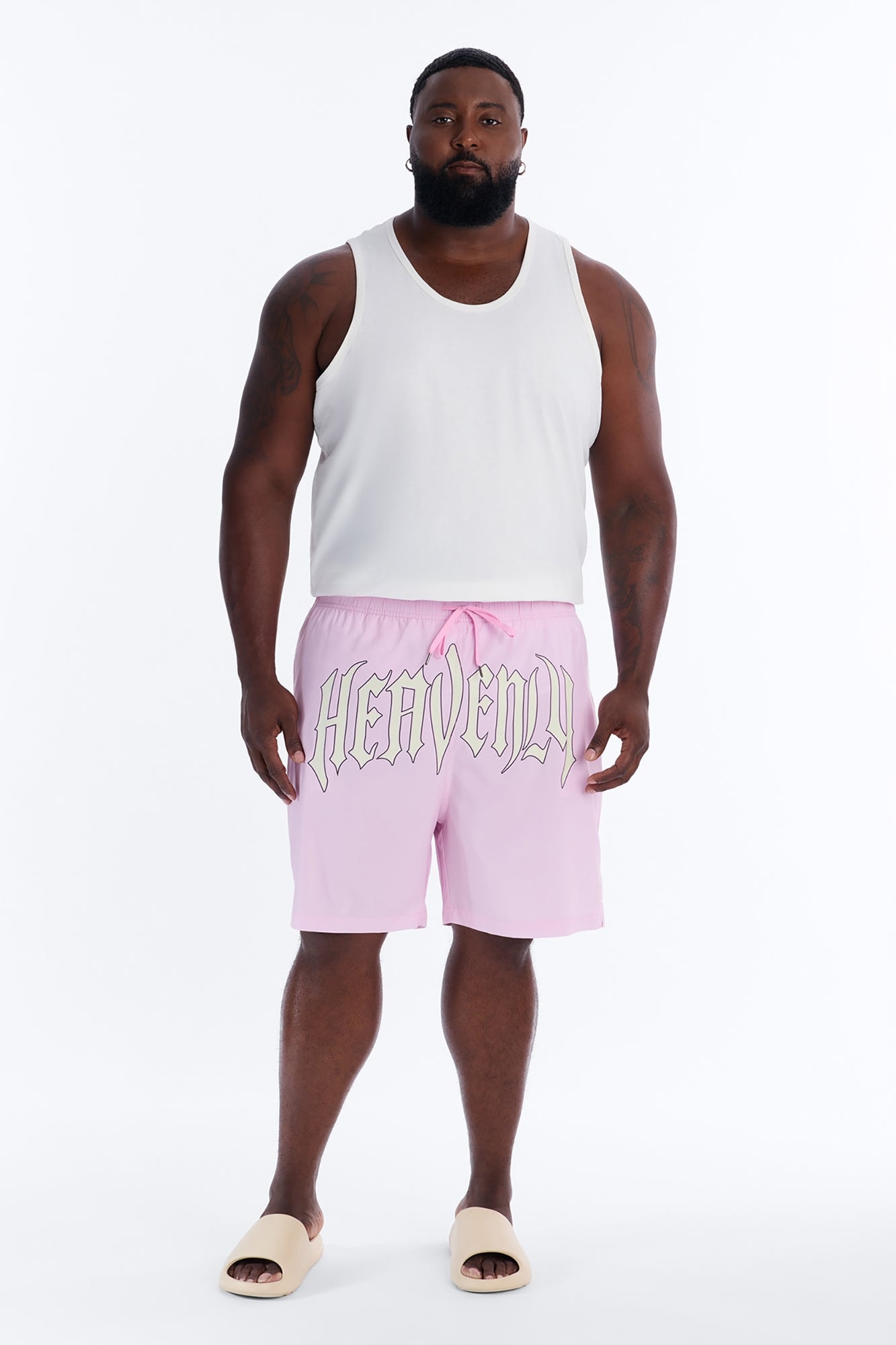 Heavenly Mindset Swim Trunk 7″ - Pink/combo image 1