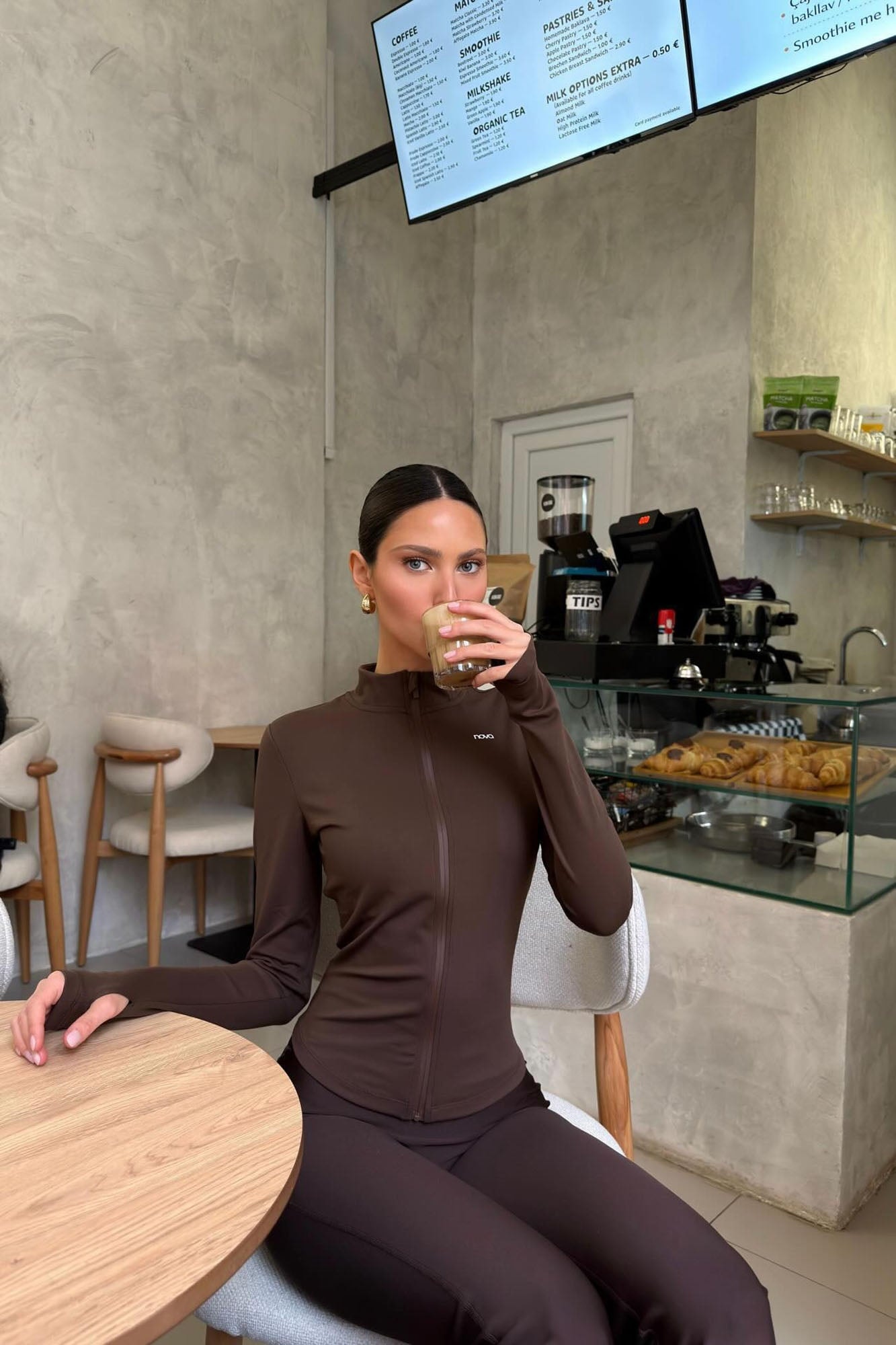 CloudForm™ Long Sleeve Full Zip Jacket - Brown image 1