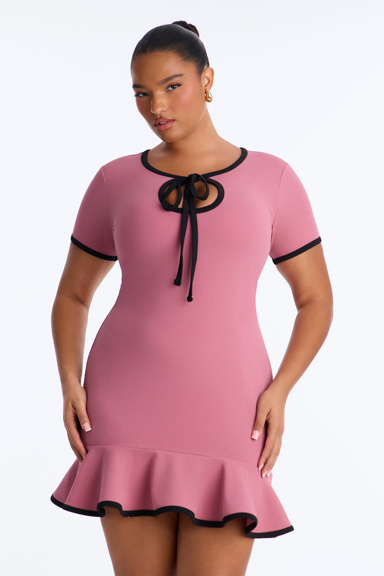 Set The Bar Short Sleeve Mini Dress - Mauve alternate