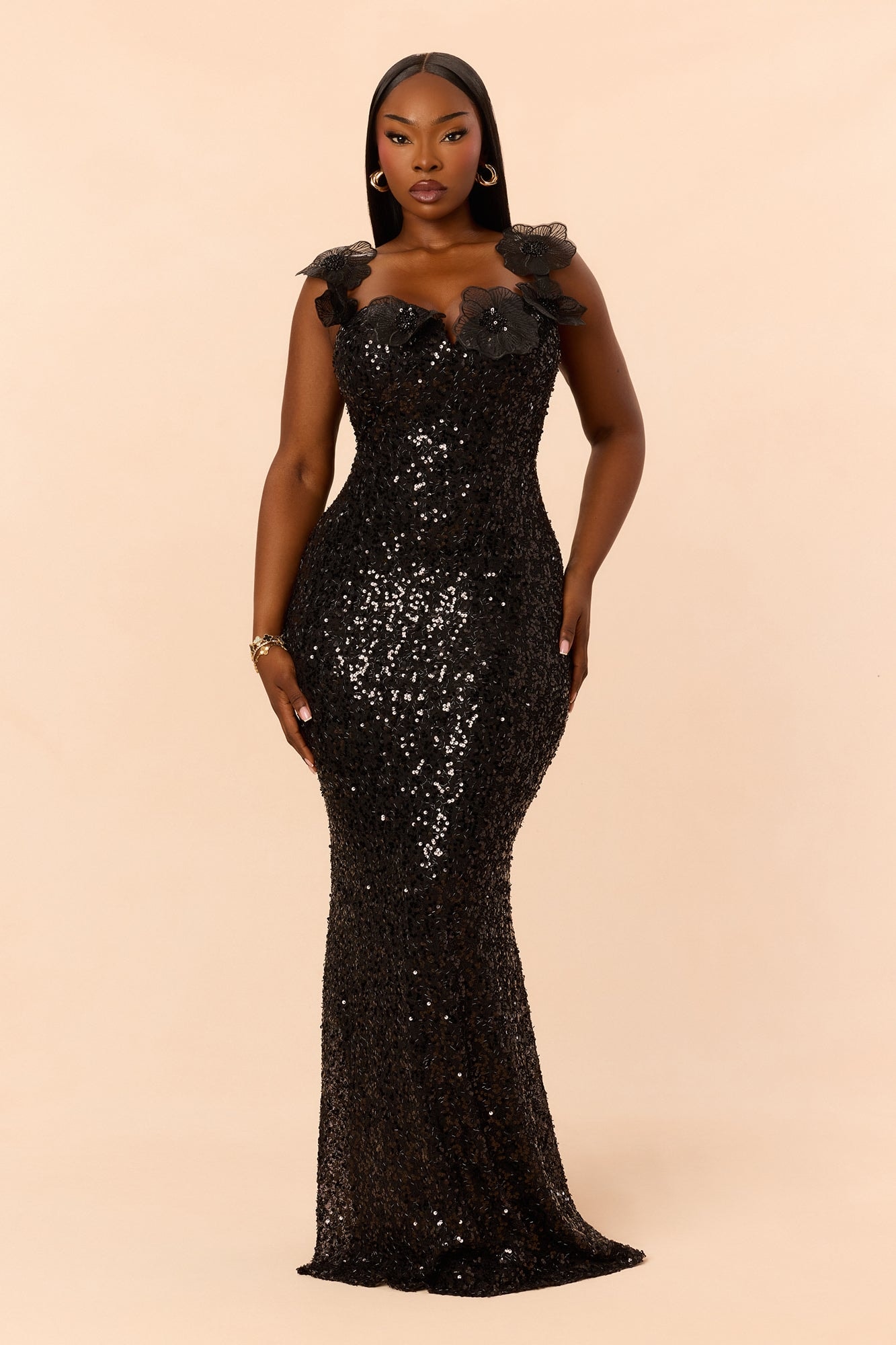 Princess Treatment Sequin Gown - Black image 1