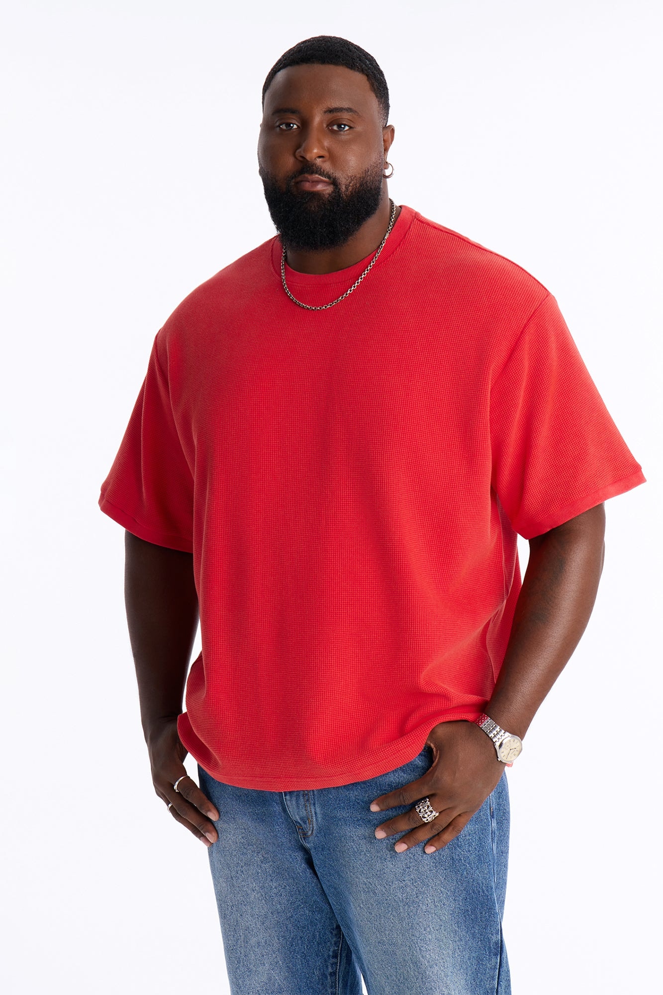 Classic Waffle Tee - Red image 1