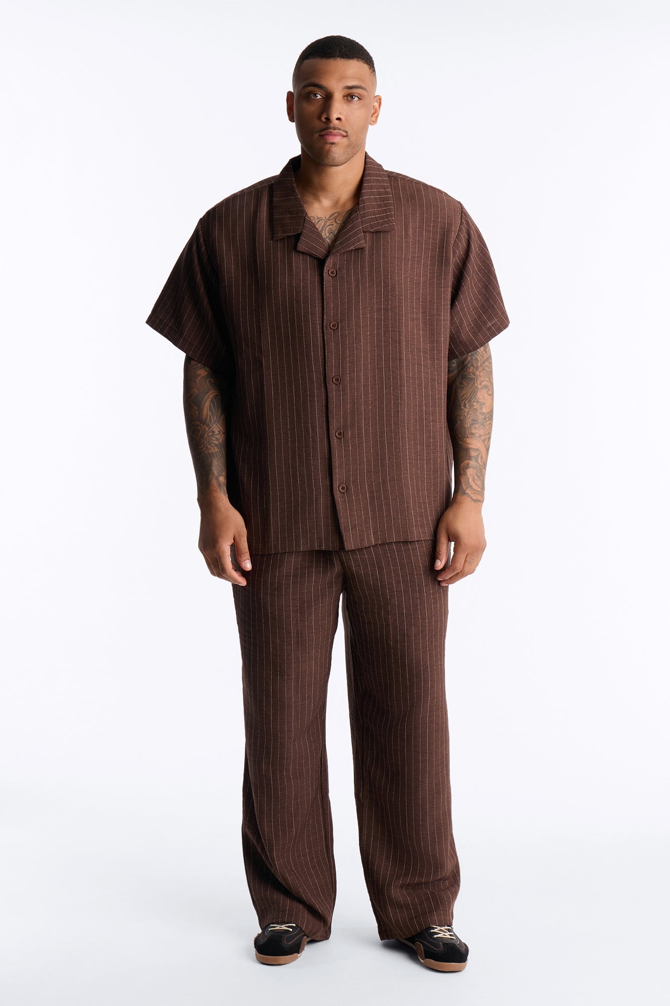 Off Stitch Relaxed Cuban Collar Shirt - Brown/combo alternate