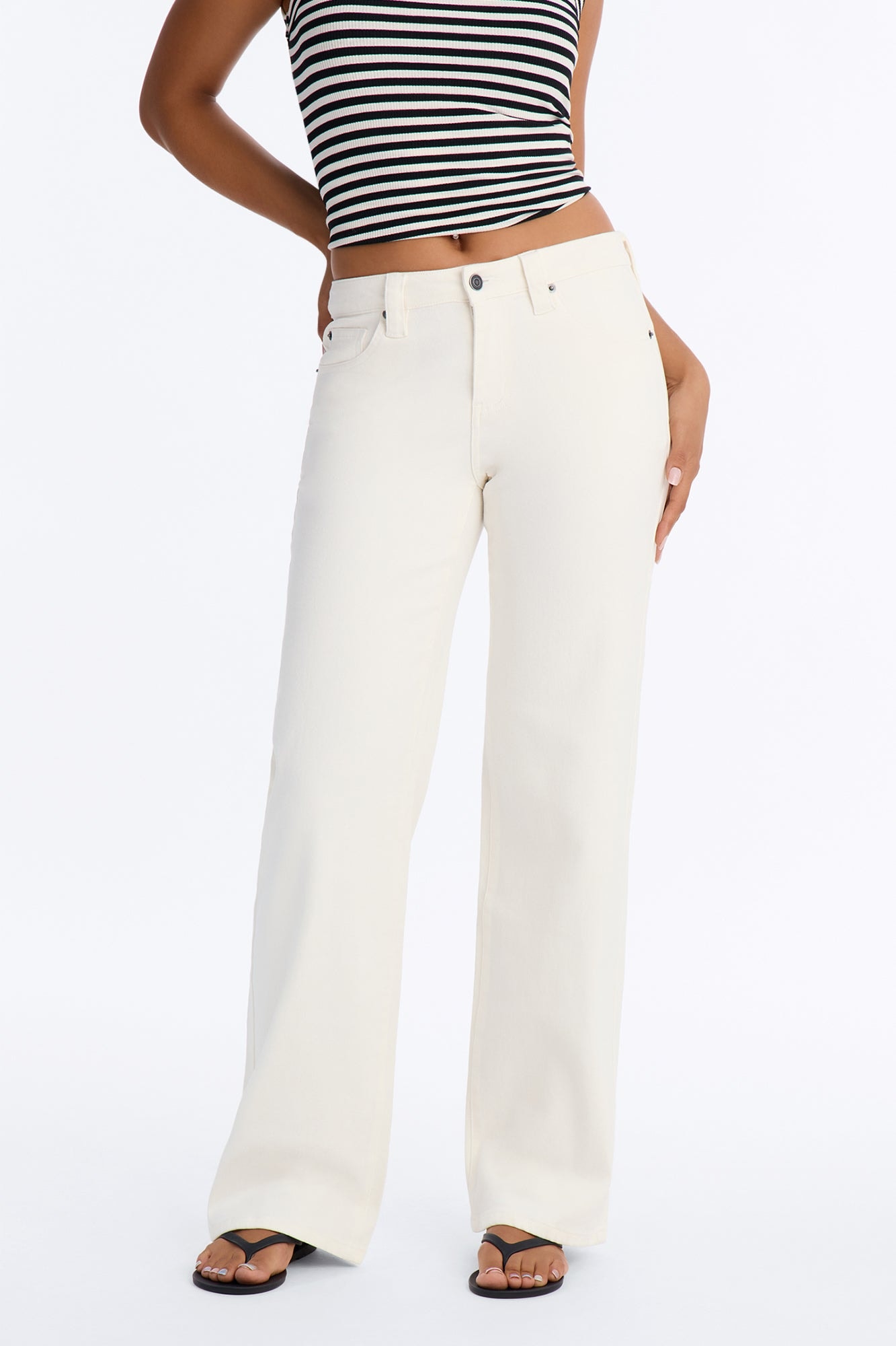 In His League Everyday Wide Leg Jeans - White image 1