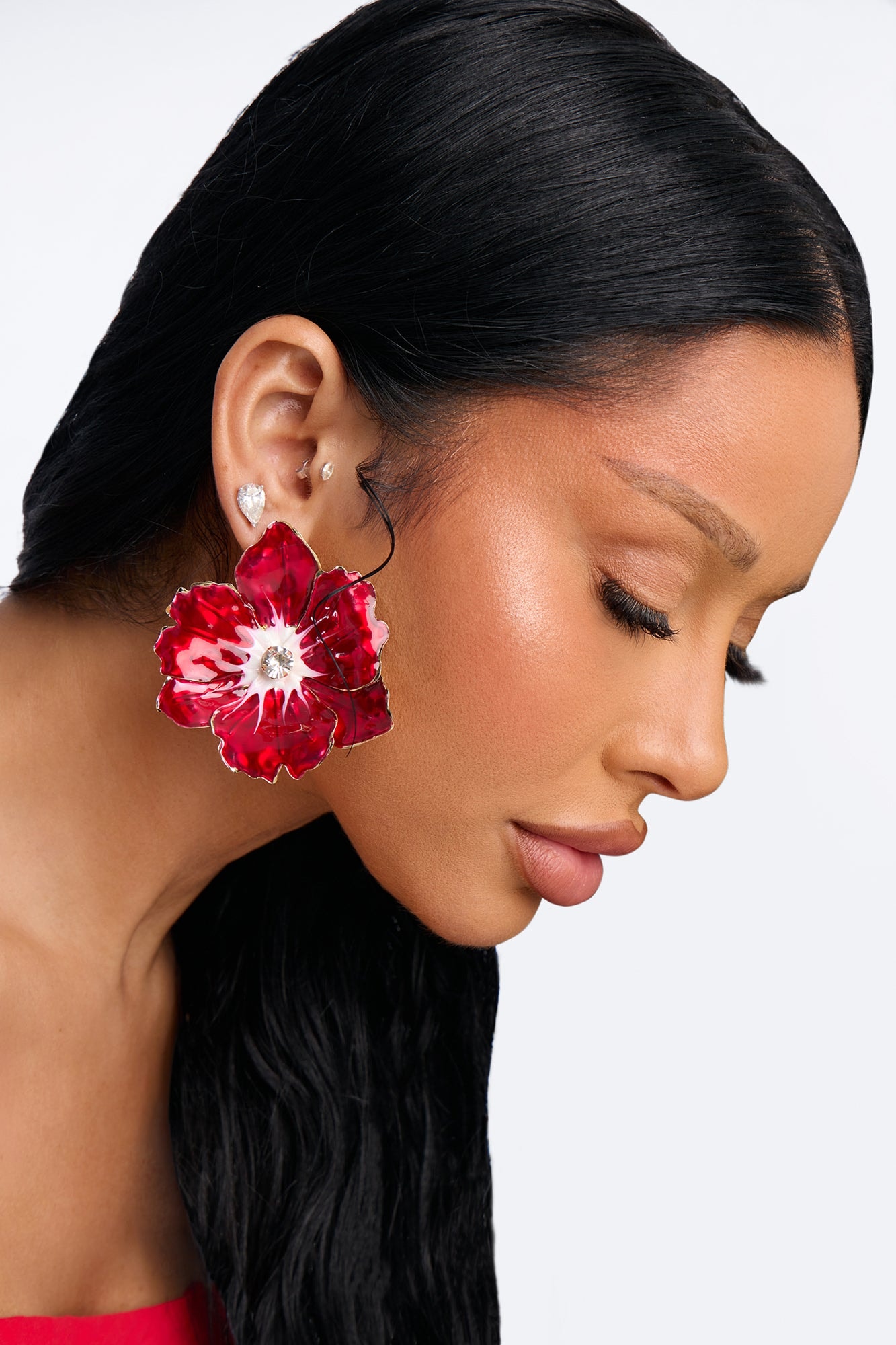 Fluerish Flor Drop Earrings - Red image 1