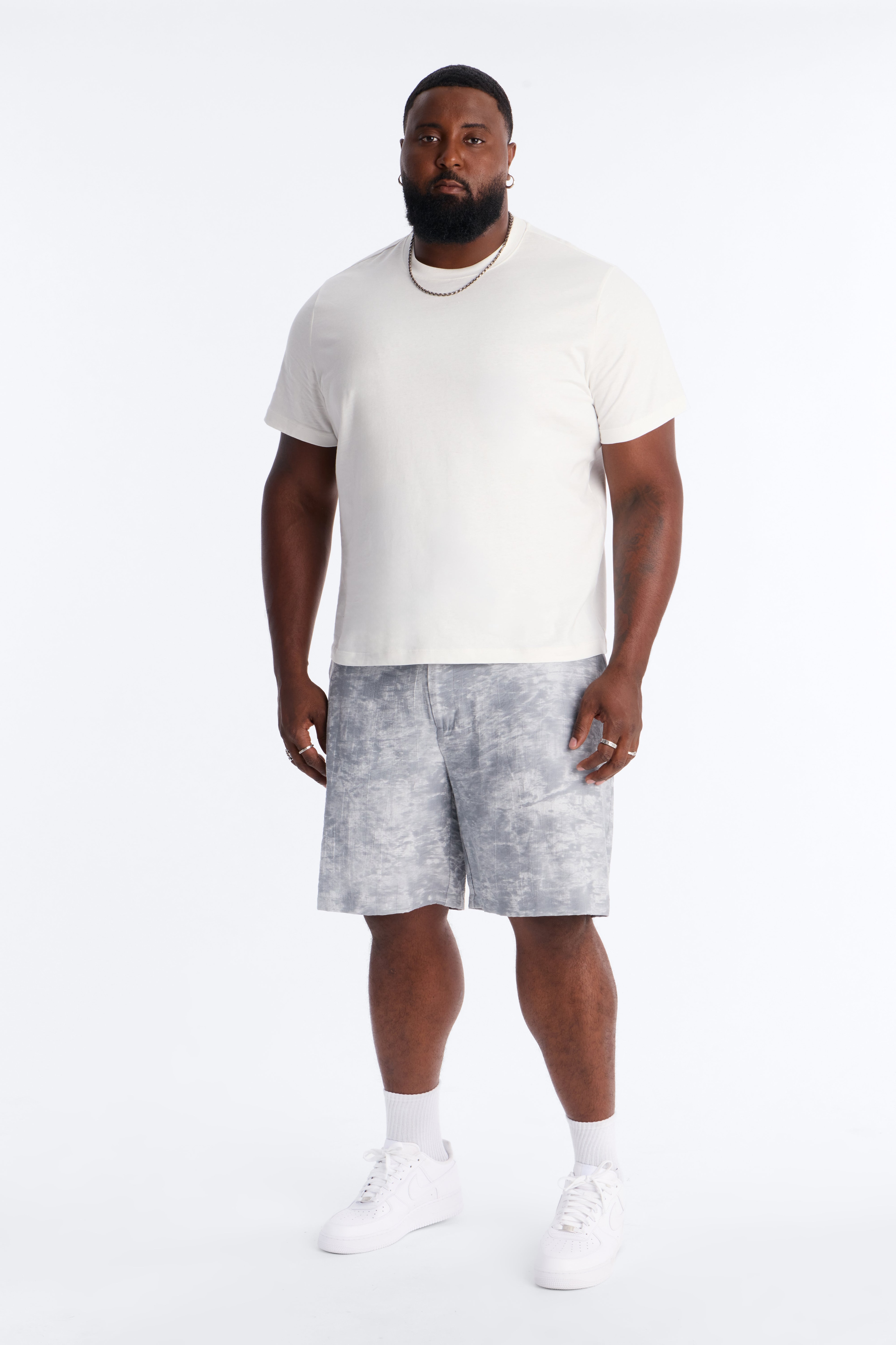 Marble Wash Relaxed Short - Grey/combo image 1