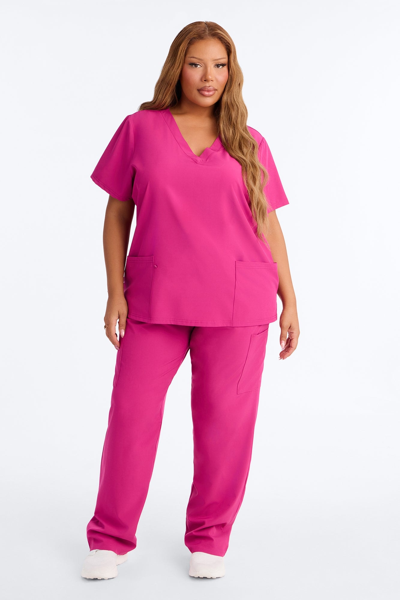 On Call Stretch Uniform Scrub Set - Raspberry image 1