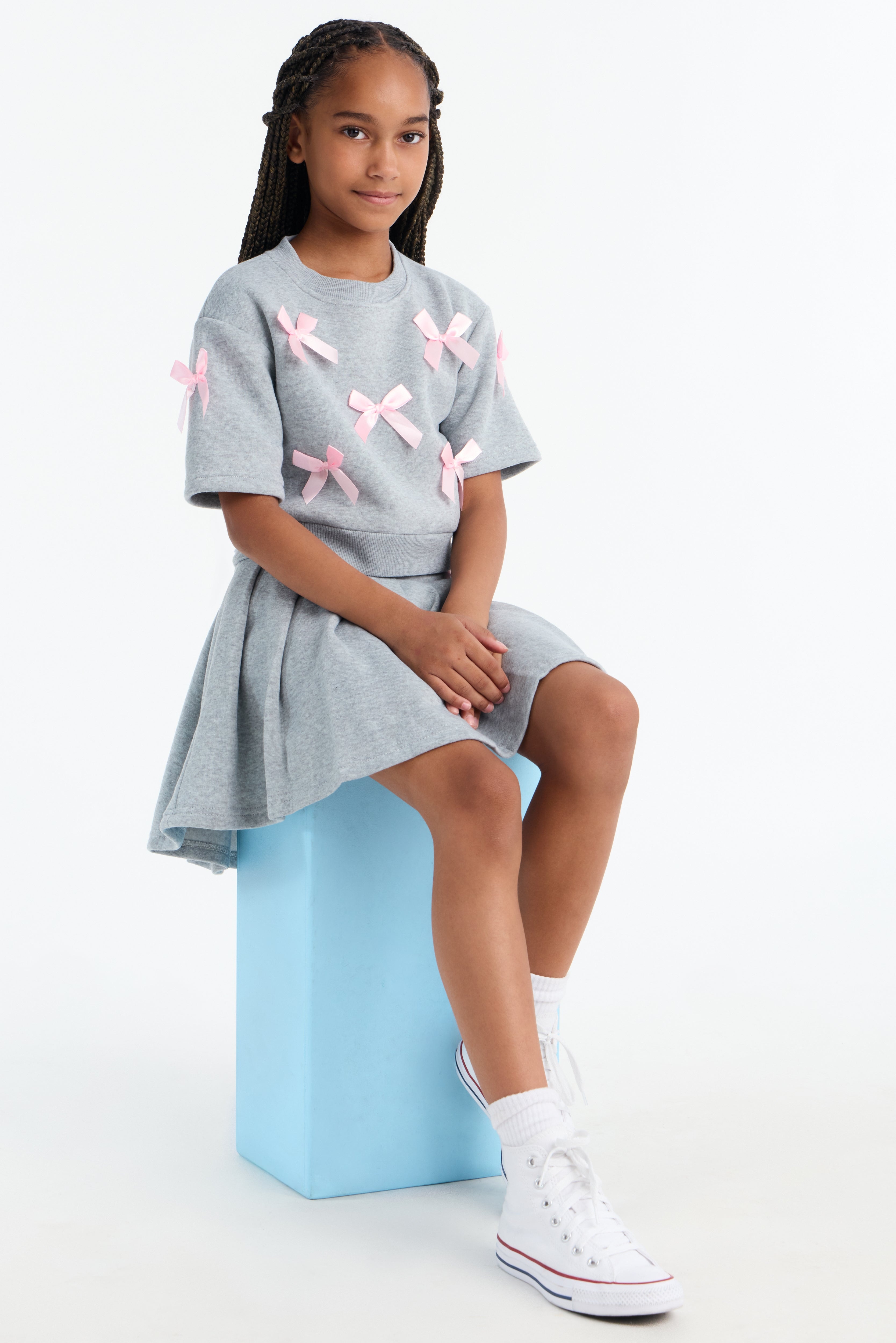 Mini Simply The Prettiest Skort Set - Heather Grey image 1