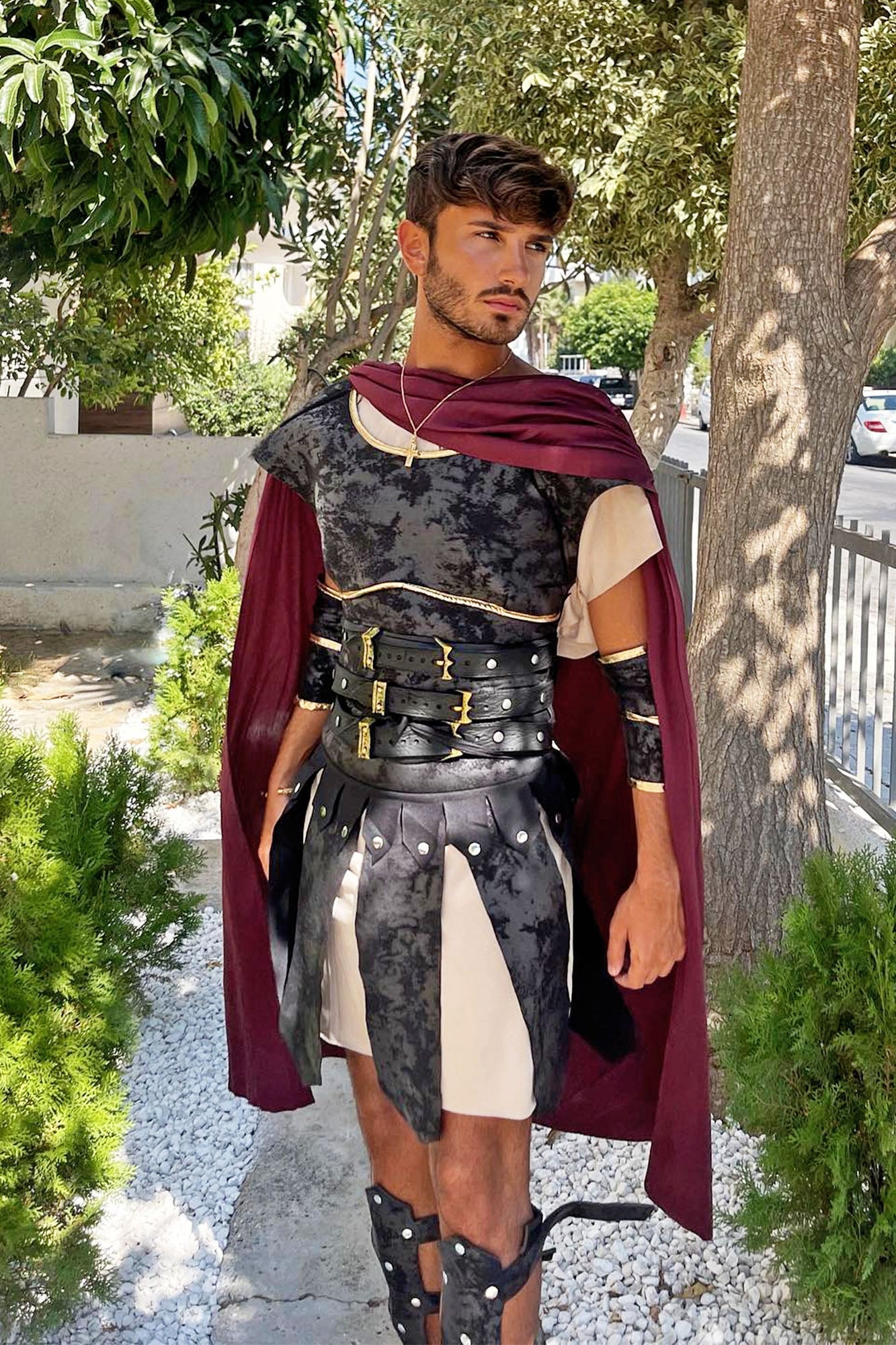 Gladiator Warrior 8 Piece Costume Set - Black/combo image 1