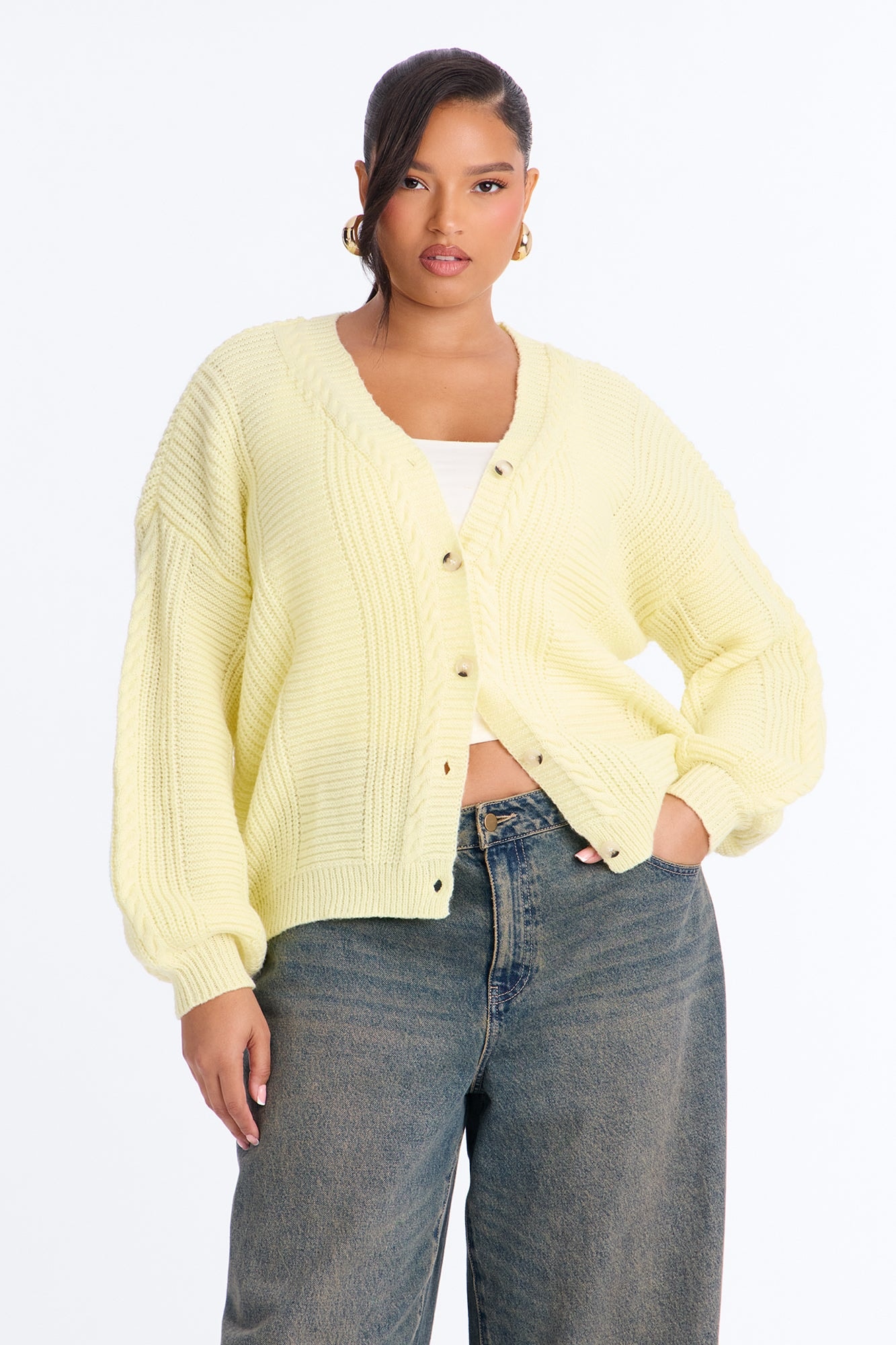 Couch Convo Cardigan - Butter Yellow image 1