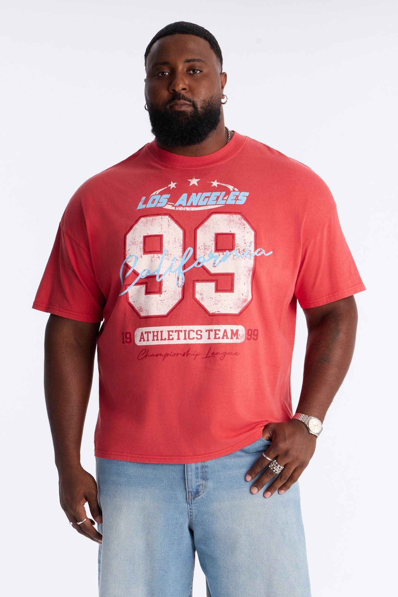 LA Athletics Team 99 Oversized Short Sleeve Tee - Red image 1