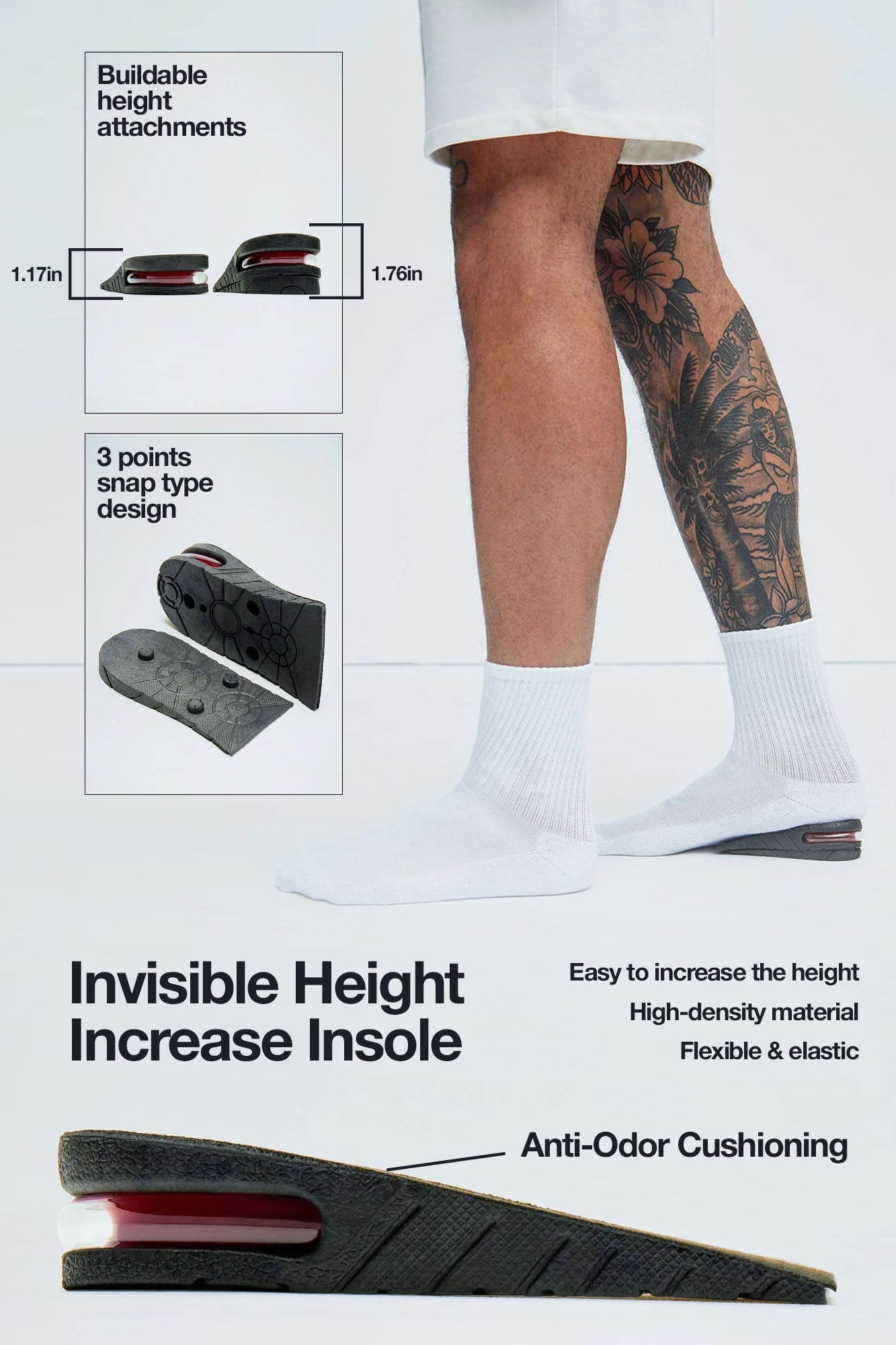 Height Increase Insole - Black image 1
