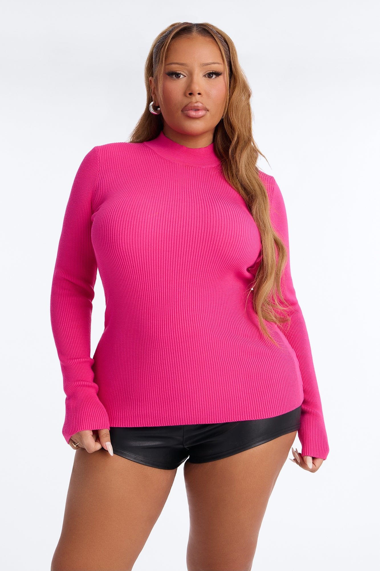 Day In Pasadena Sweater - Fuchsia image 1