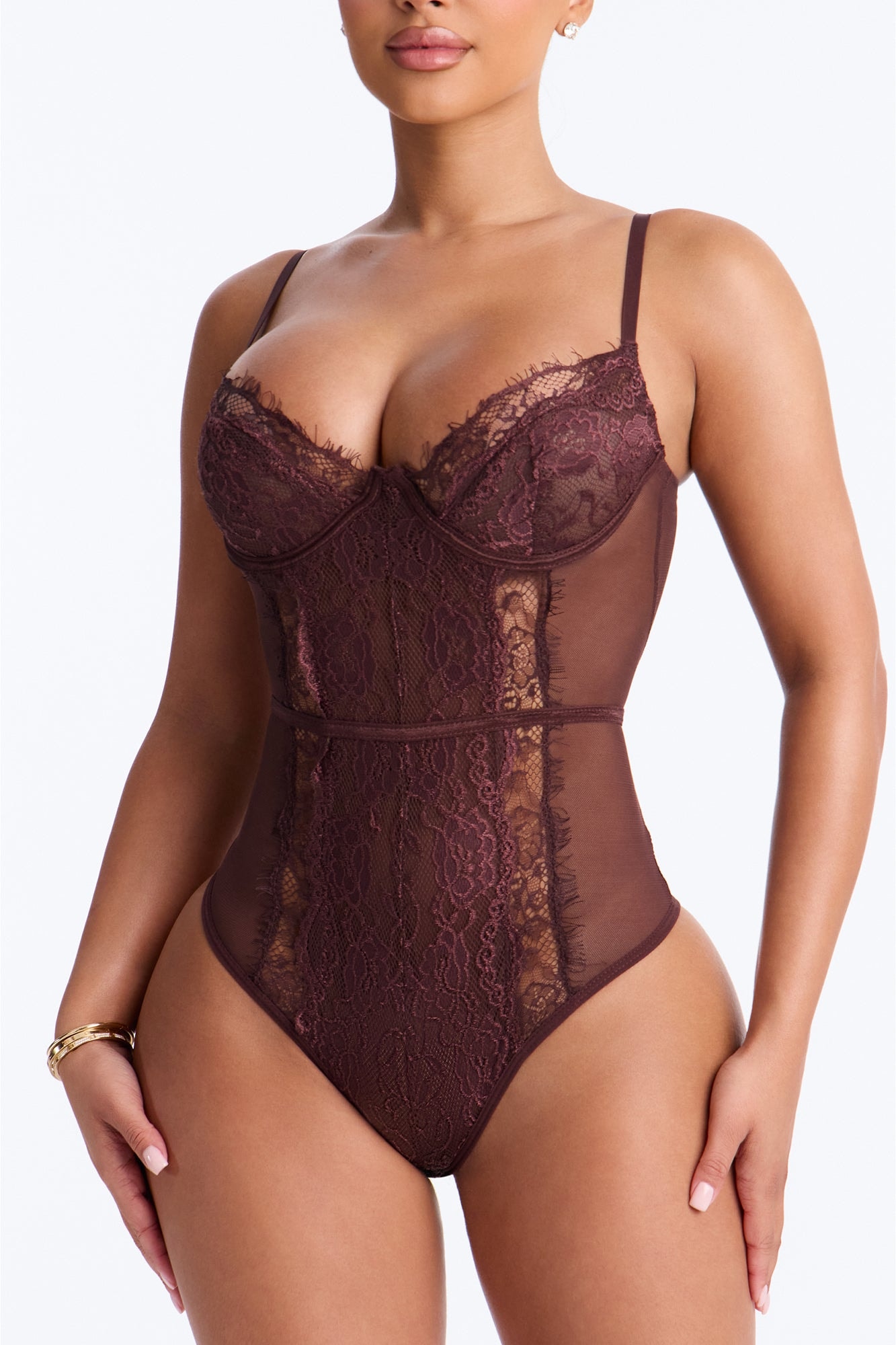 Somebody To Love II Lace Teddy - Chocolate alternate