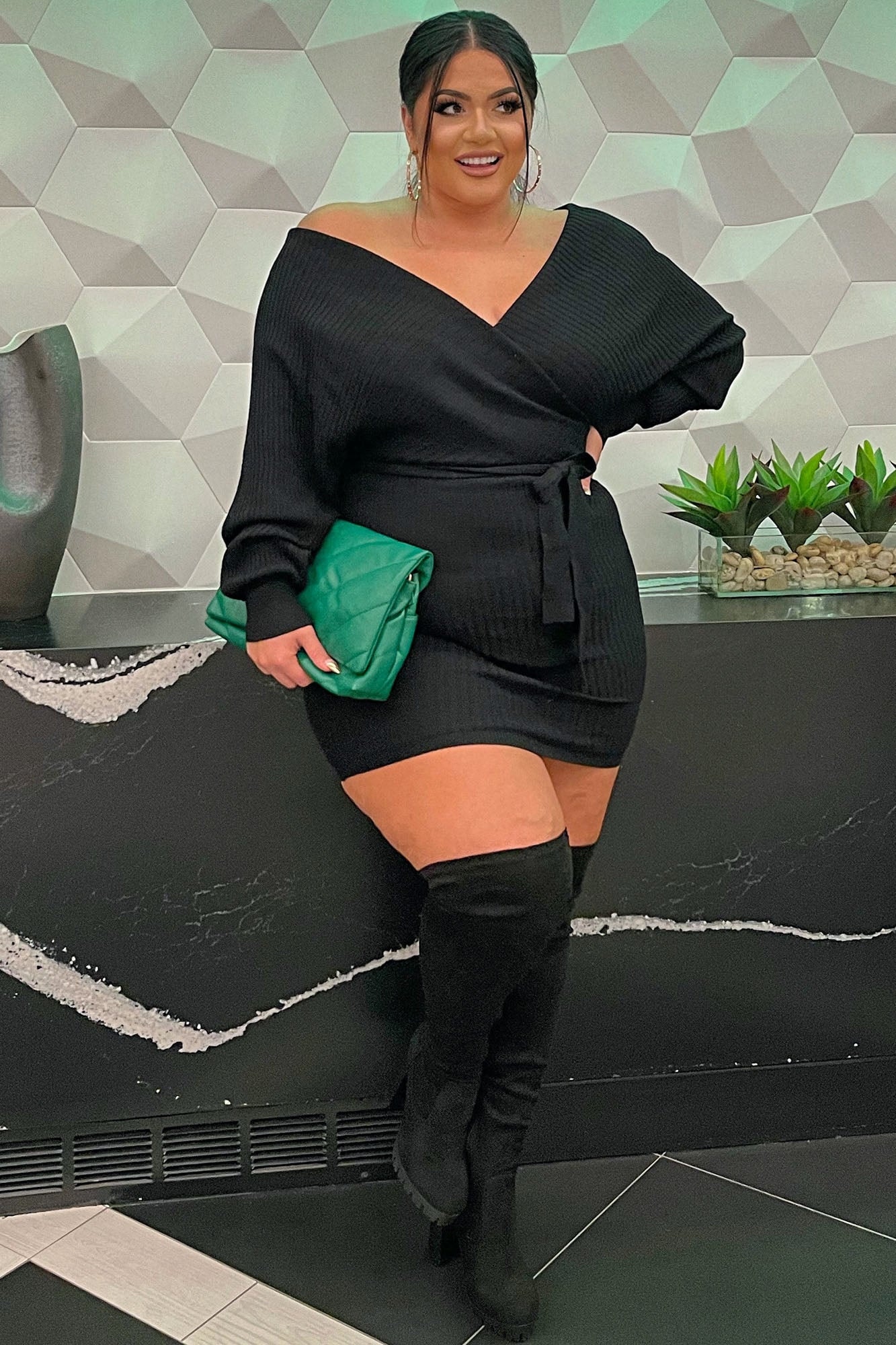 Just Between Us Sweater Dress - Black image 1
