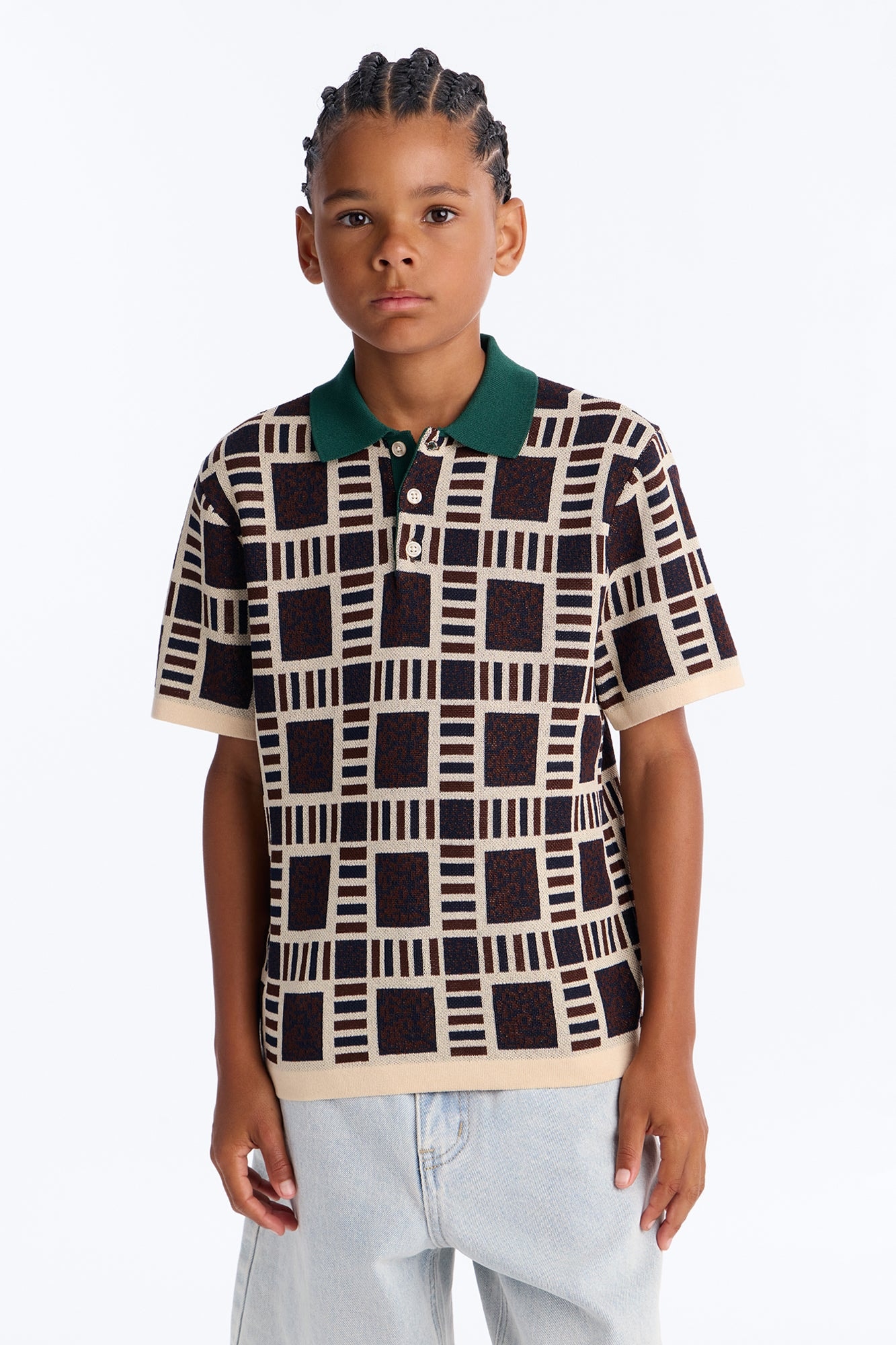 Mini Westbury Knit Polo - Brown image 1