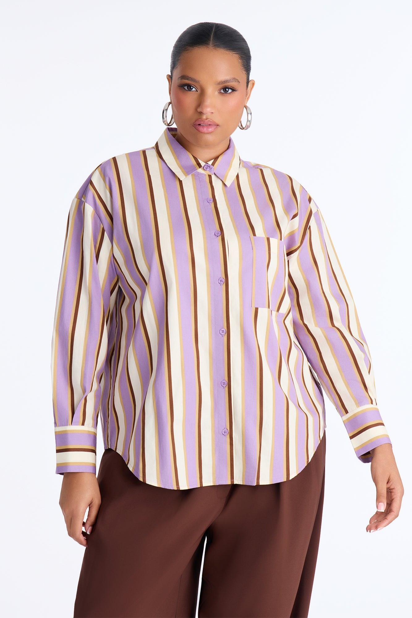 I'm The Main Topic Striped Shirt - Purple/combo alternate